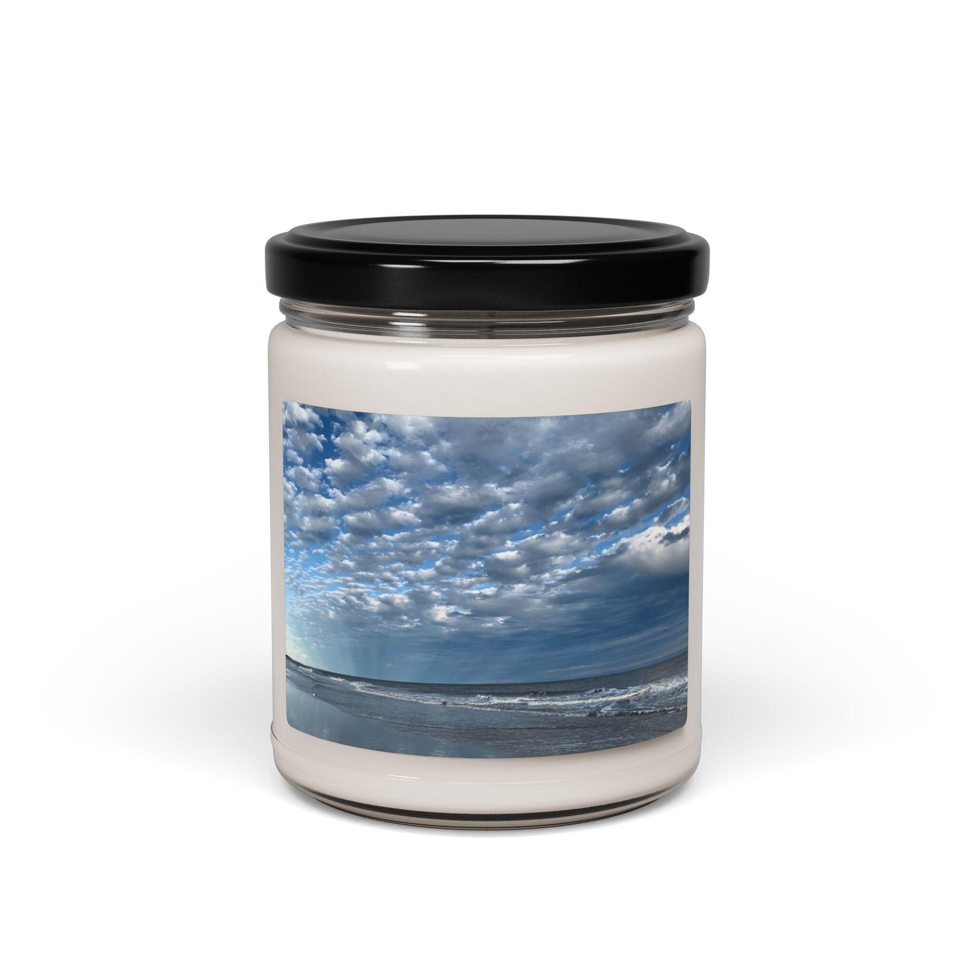 Jar Candle With Blue Clouded Sky and Sea (9 oz.)