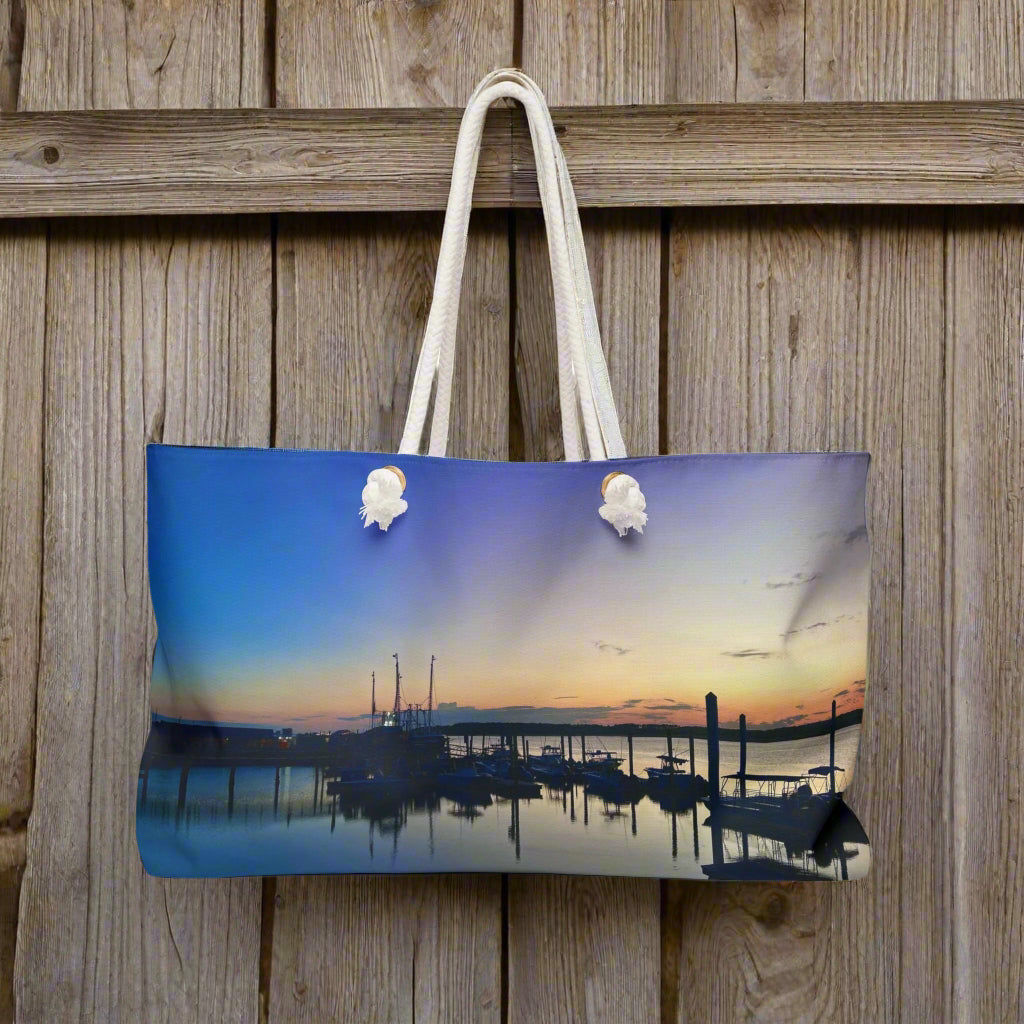 Shoulder Bag With Skull Creek At Sunset On HHI