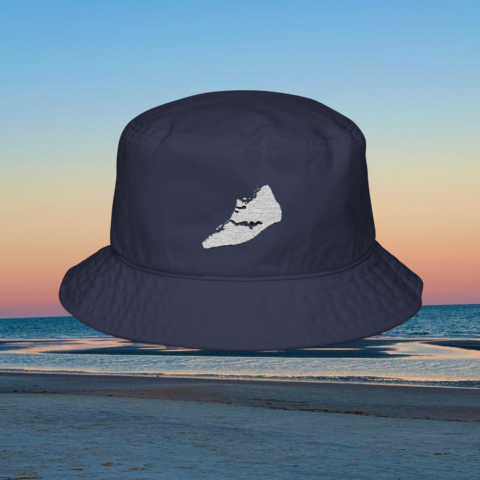 Trendy Black Embroidered Bucket Hat