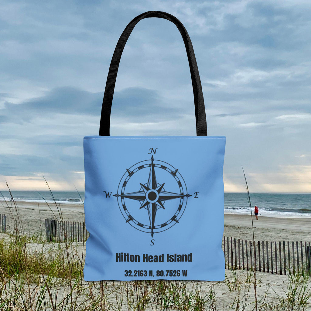 Tote bag: Compass Rose And HHI Latitude/Longitude