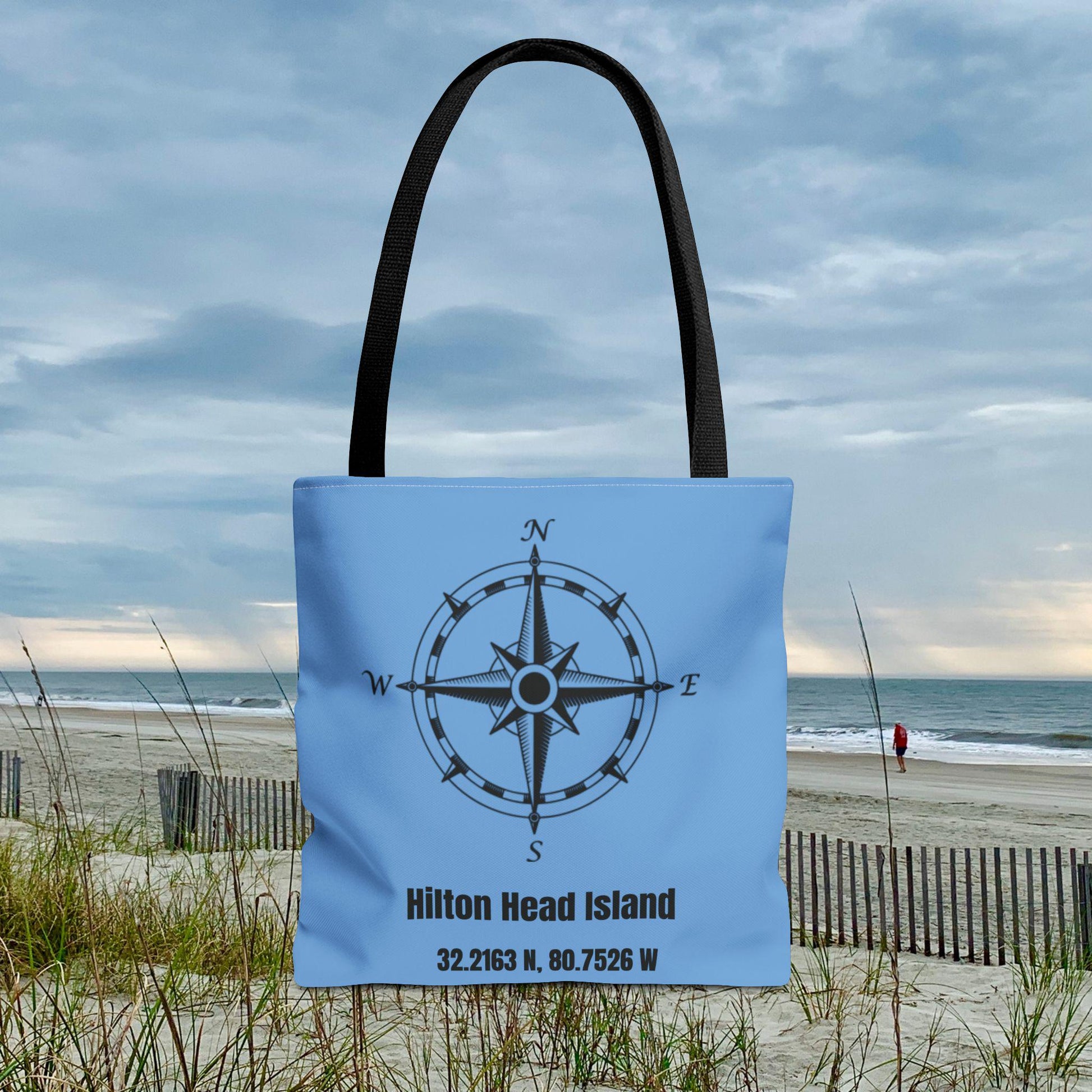 Tote bag: Compass Rose And HHI Latitude/Longitude