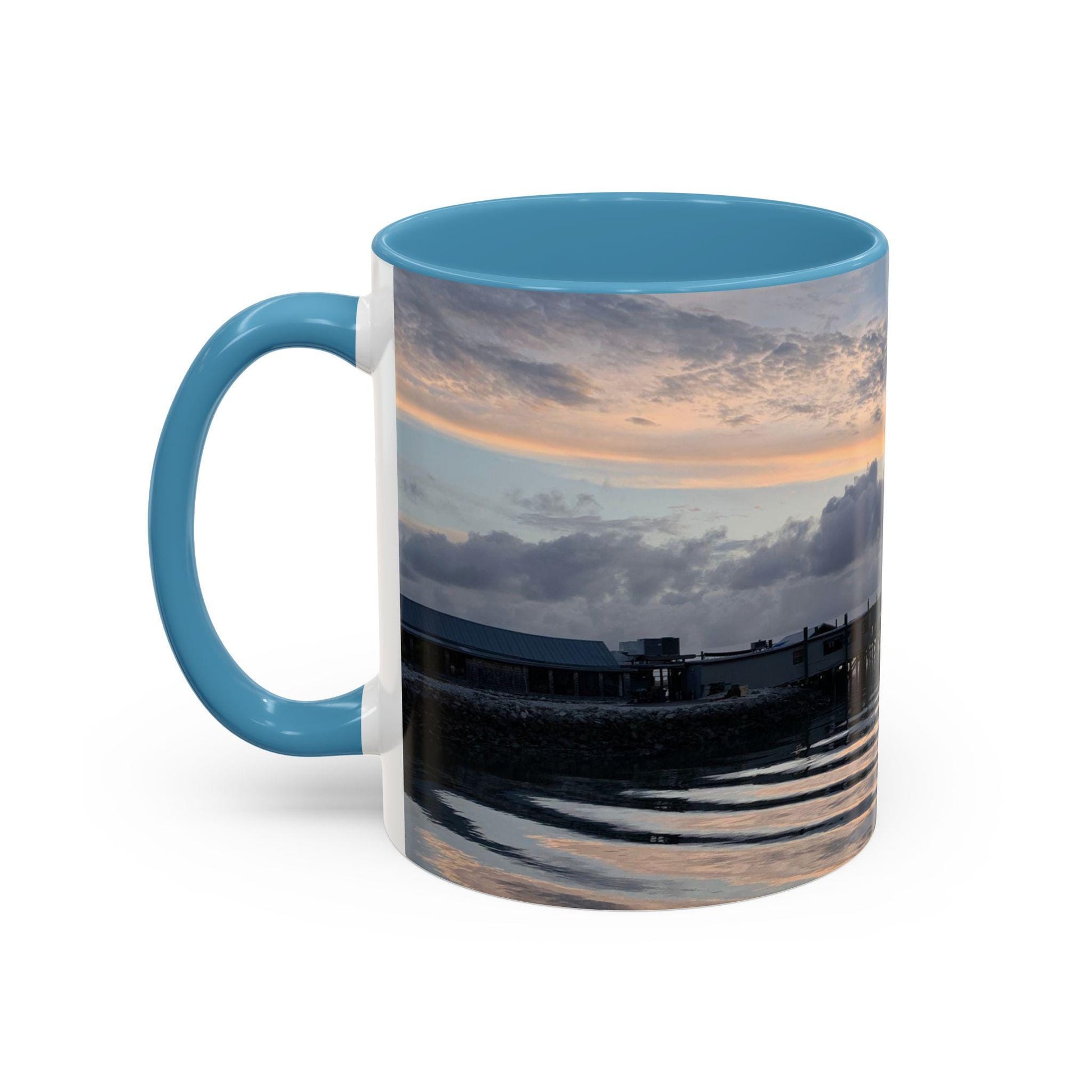 Coffee Mug With Fishing Boat At Sunset on HHI, (15 oz.)