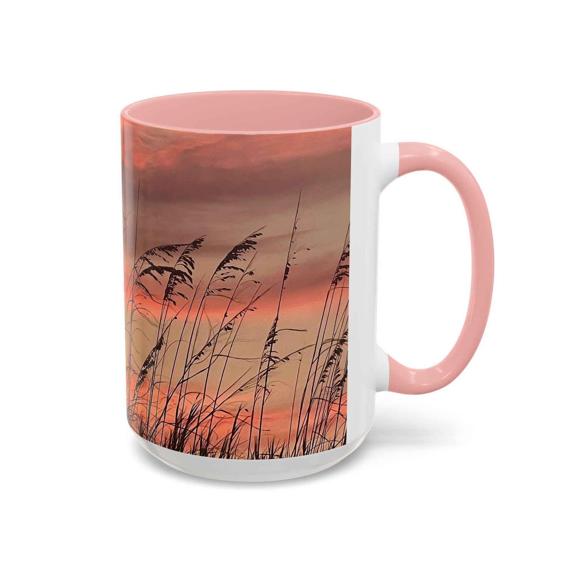 Coffee Mug With Orange Sunset and Sea Oats (15 oz.)
