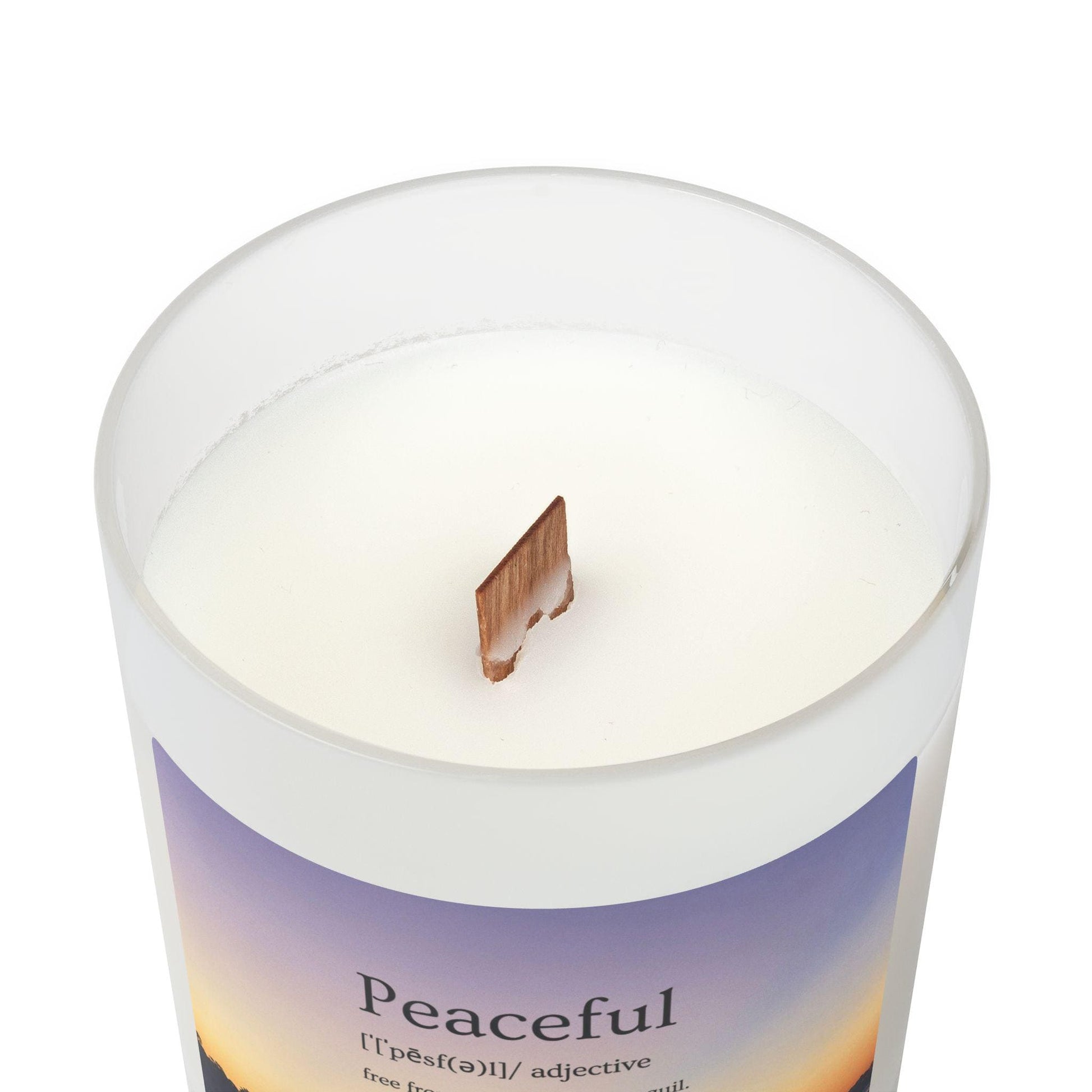 Wood Wick Container Candle Definition of Peaceful - with Sunset (11 oz.)