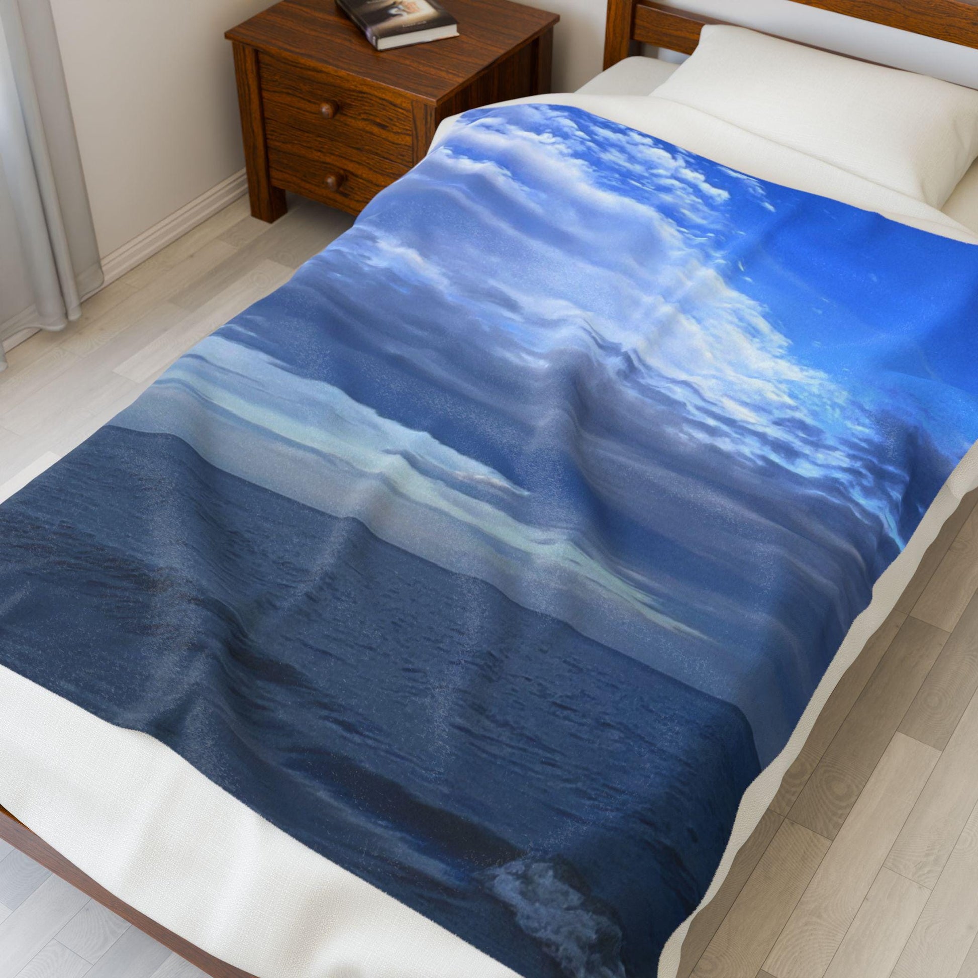 Velveteen Blanket With Blue Sky and Sea On Hilton Head Island