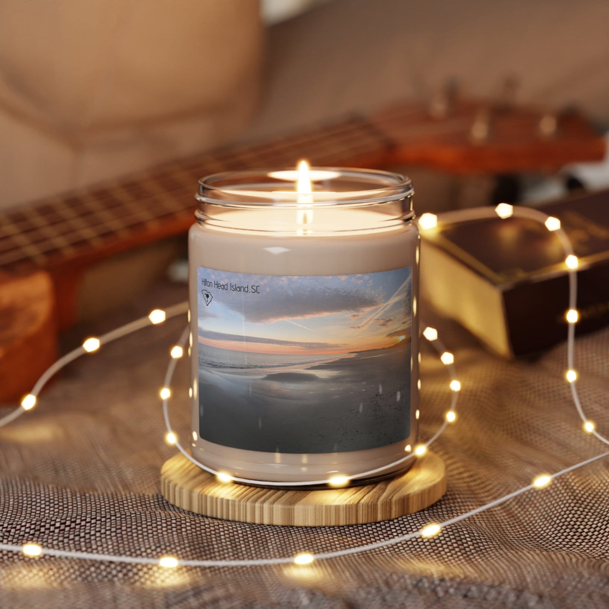 Jar Candle With Pastel Sunset Container Candle (9oz), Hilton Head Island