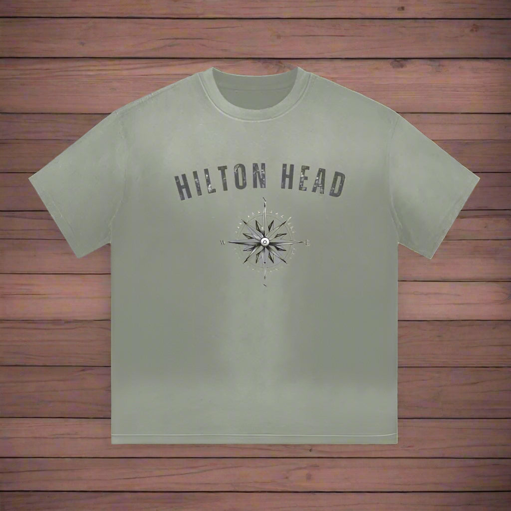 T-Shirt Vintage Washed Hilton Head With Compass Rose