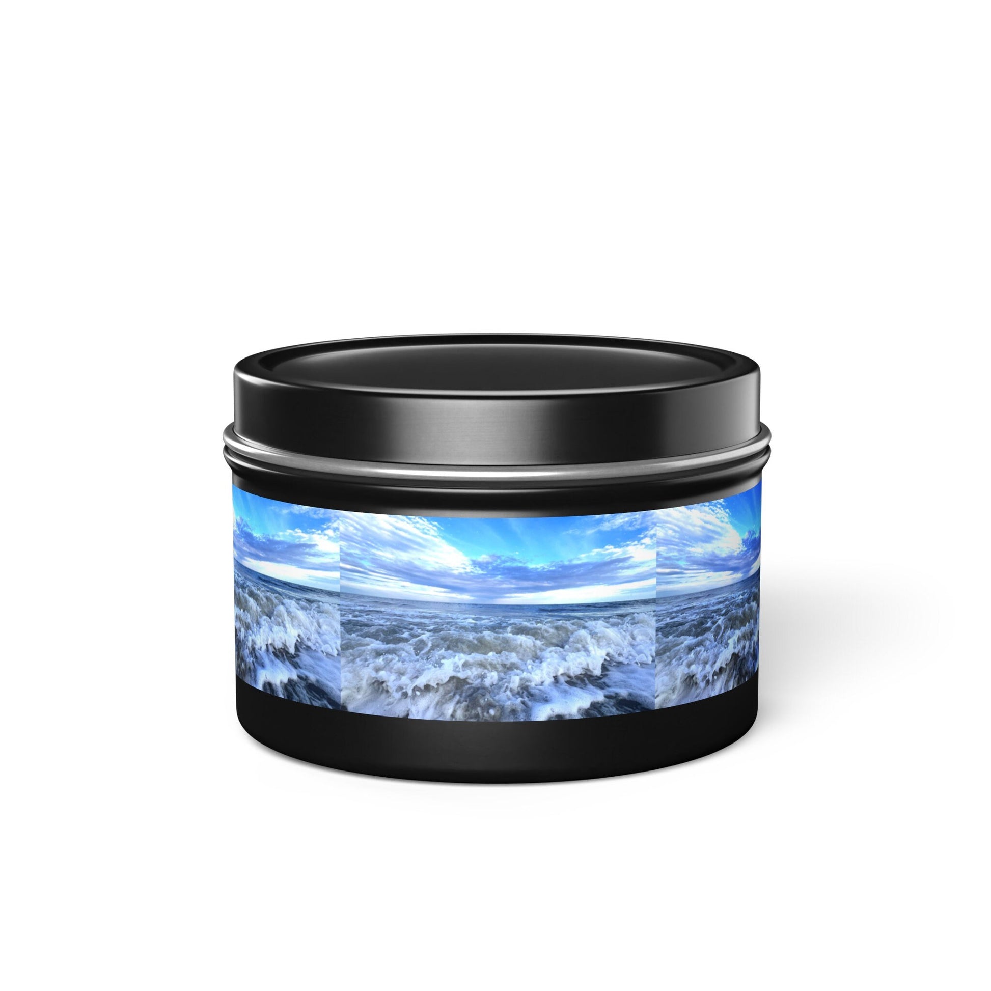 Container Candle With Blue Waves And Sky, HHI (4 oz.)