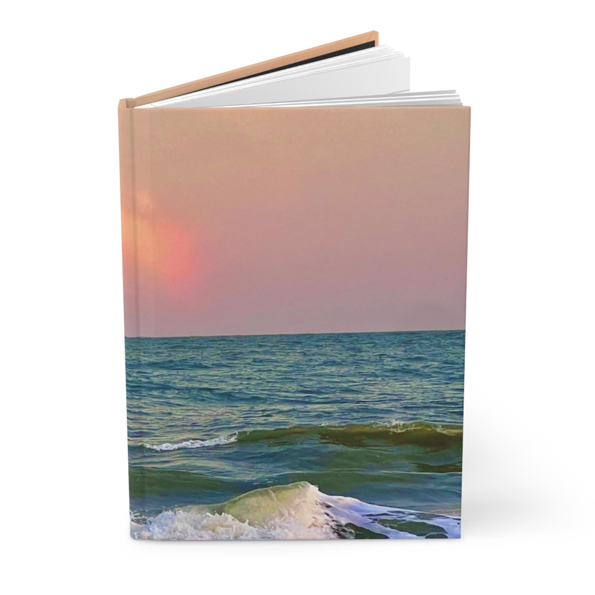Hard cover Journal with image of Hilton Head Island Ocean at sunset