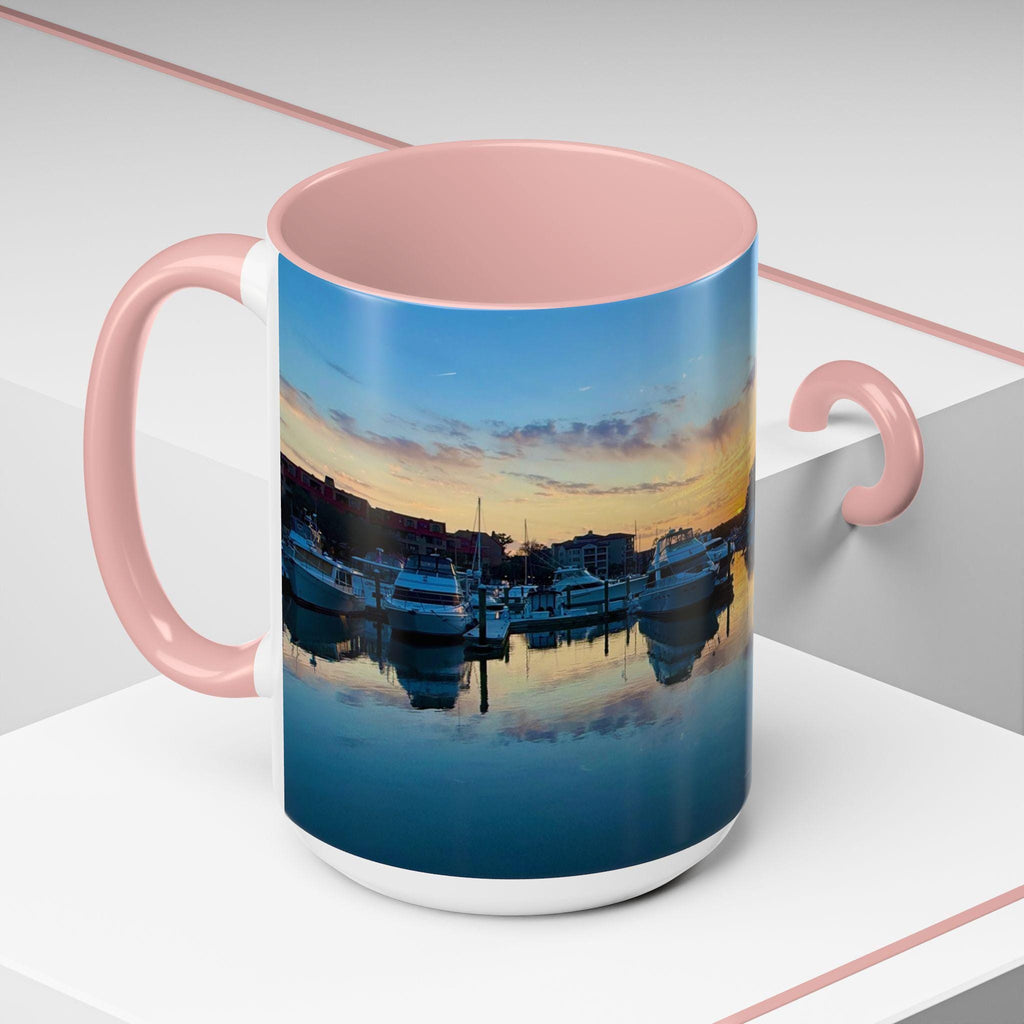 Coffee Mug With Shelter Cove Marina At Sunset (15 oz.)