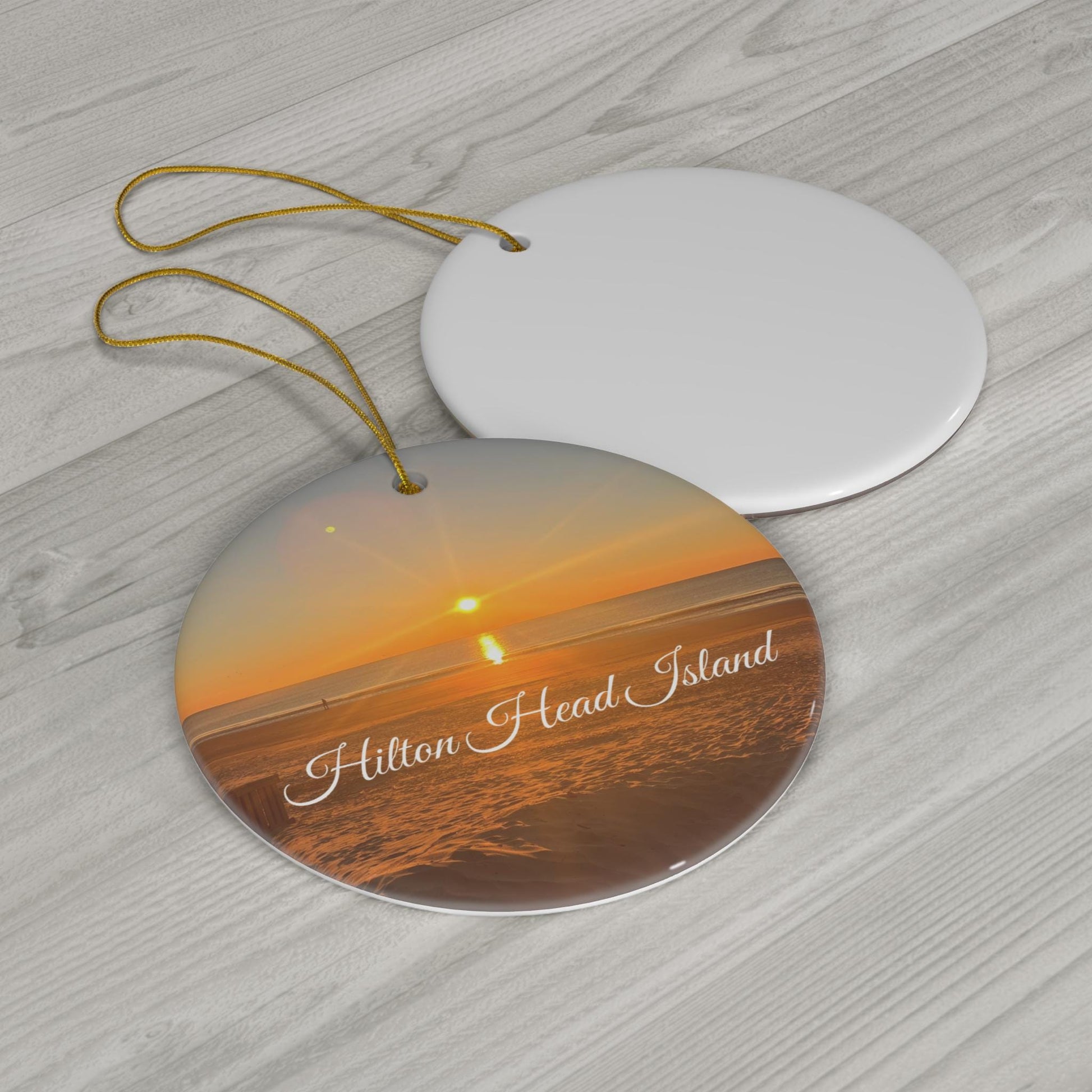 Christmas Ornament, Sunrise on Folly Field Beach on Hilton Head Island, Christmas Tree,
