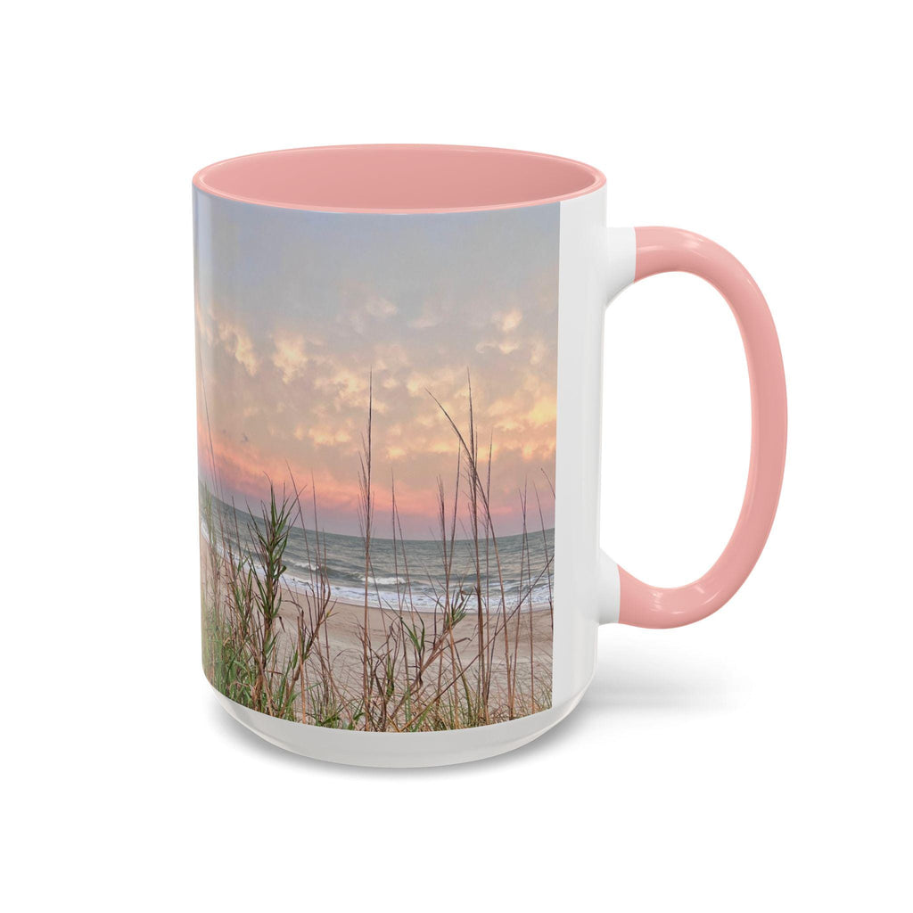 Mug With Folly Field Beach Dunes On Hilton Head Island at sunset, 15 oz.