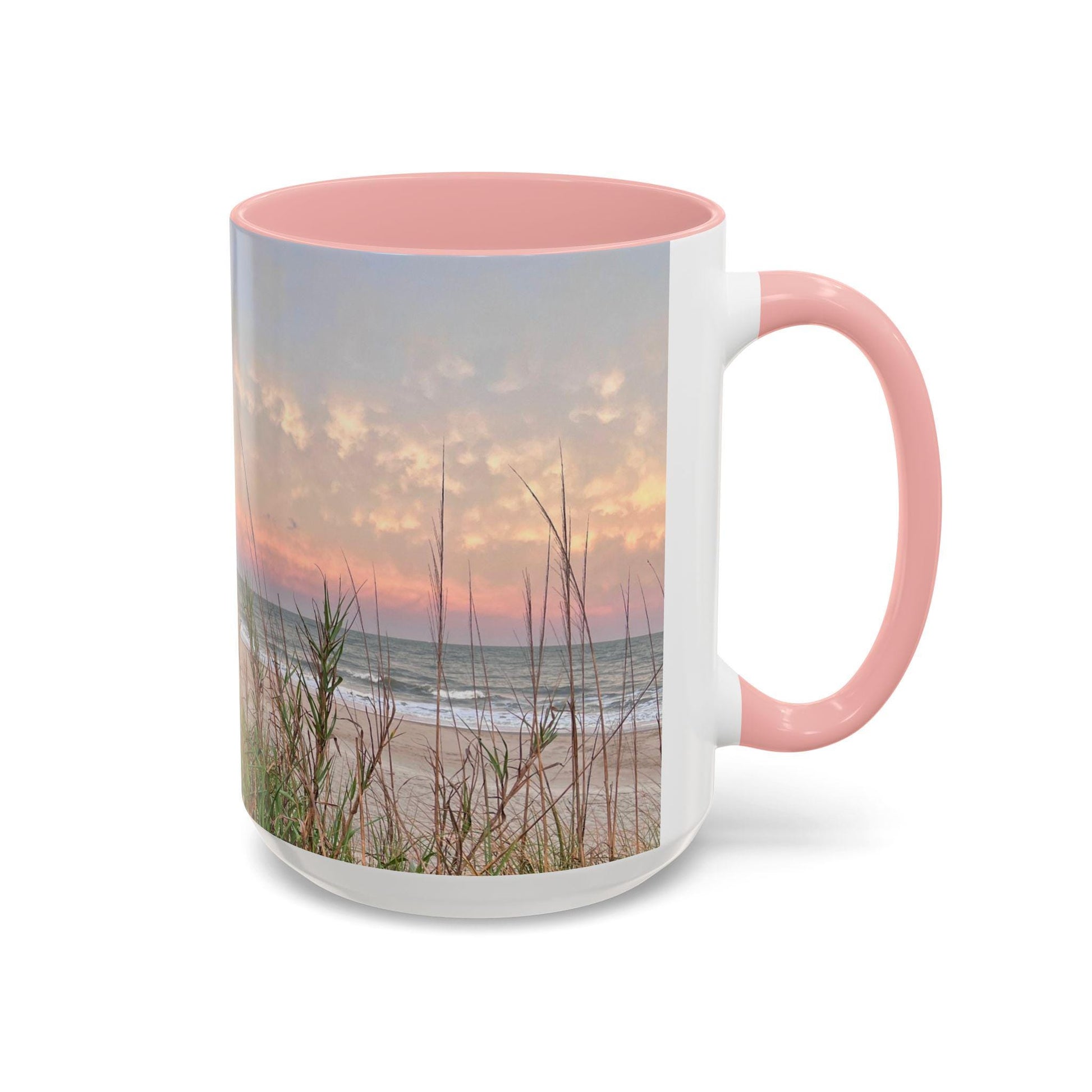 Mug With Folly Field Beach Dunes On Hilton Head Island at sunset, 15 oz.