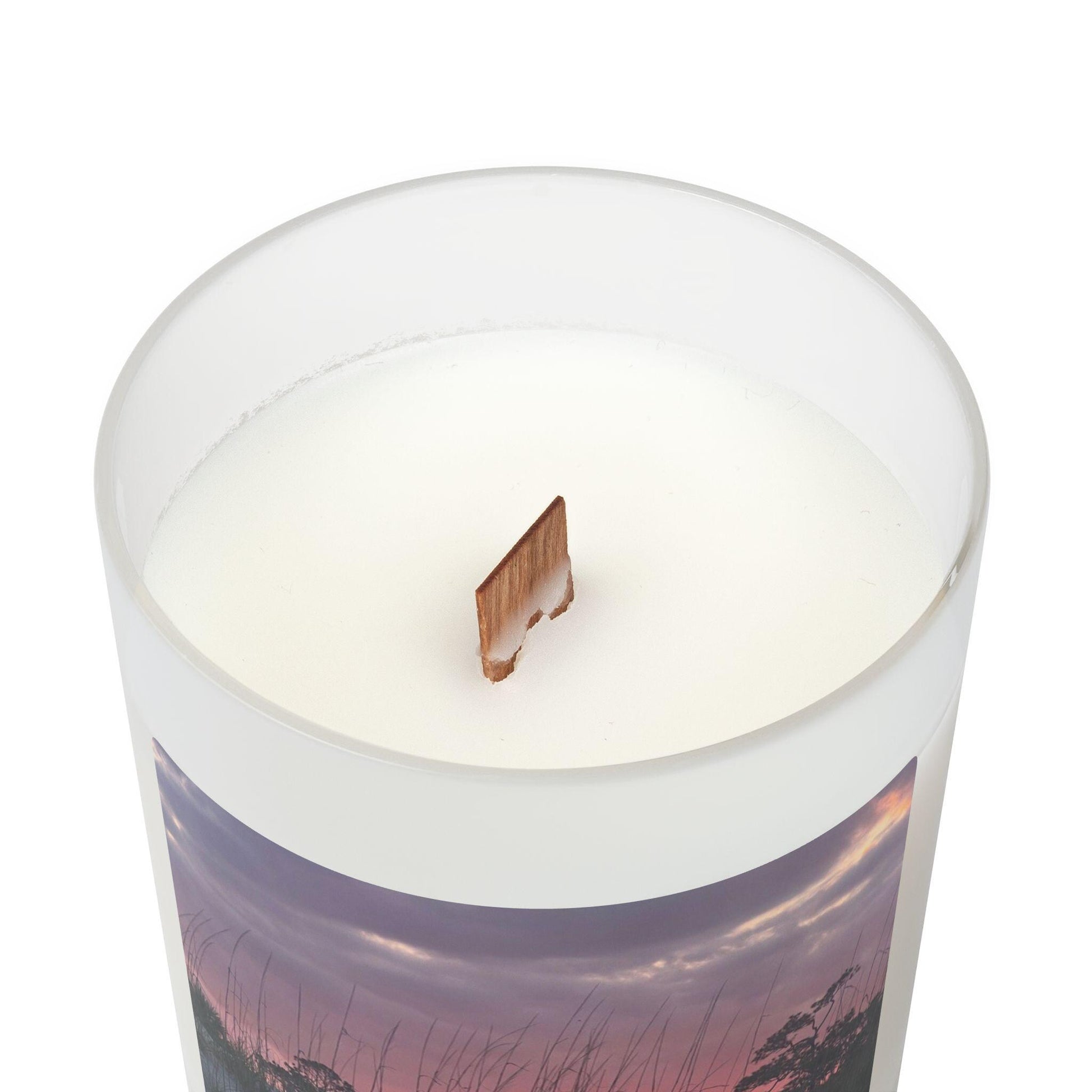 Wood Wick Container Candle With Purple-Hued Sunset On HHI (11 oz.)