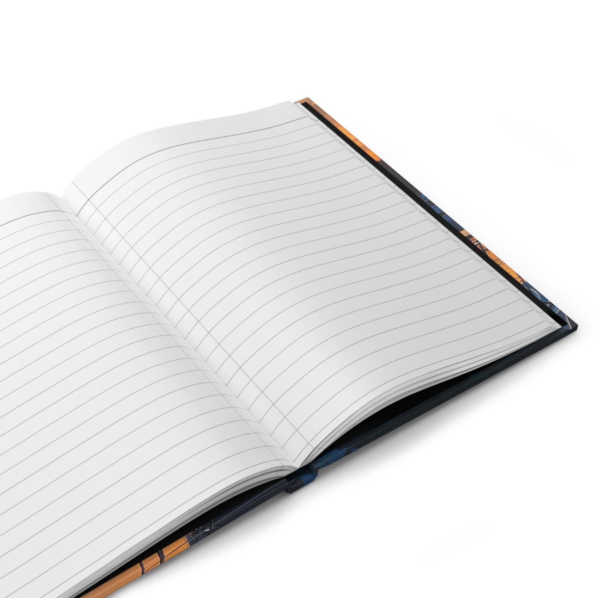 Hardcover Journal With Orange Sunset Over Shelter Cove Marina
