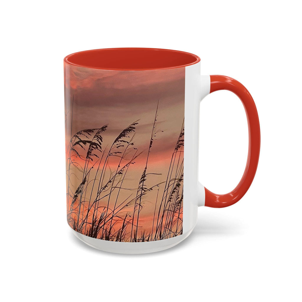 Coffee Mug With Orange Sunset and Sea Oats (15 oz.)