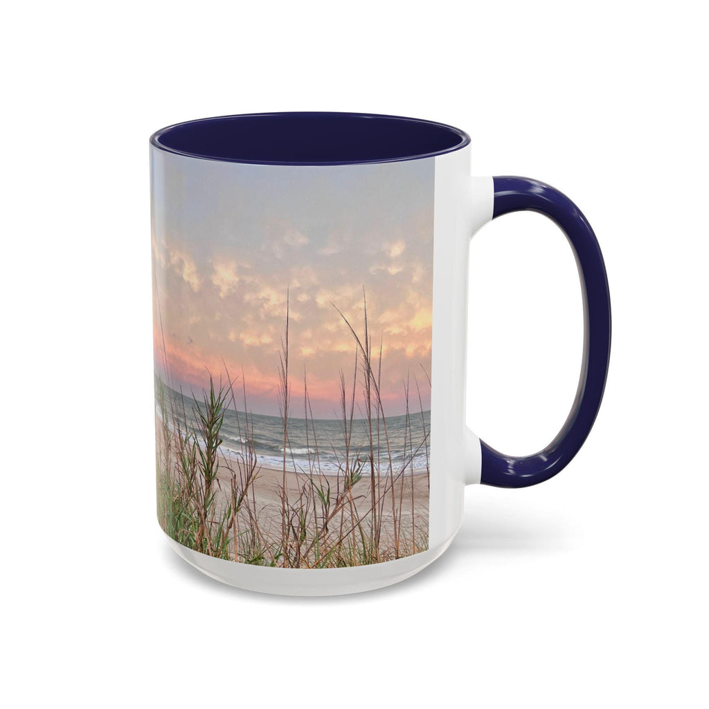 Mug With Folly Field Beach Dunes On Hilton Head Island at sunset, 15 oz.