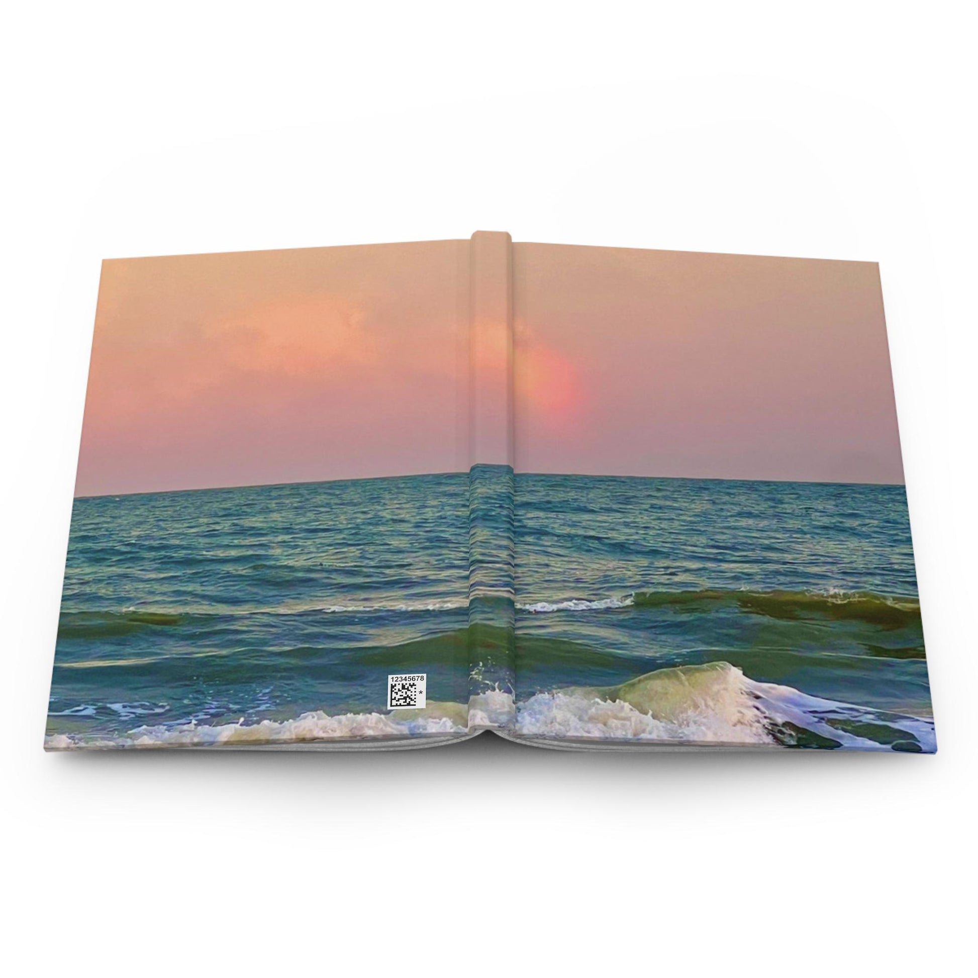 Hard cover Journal with image of Hilton Head Island Ocean at sunset