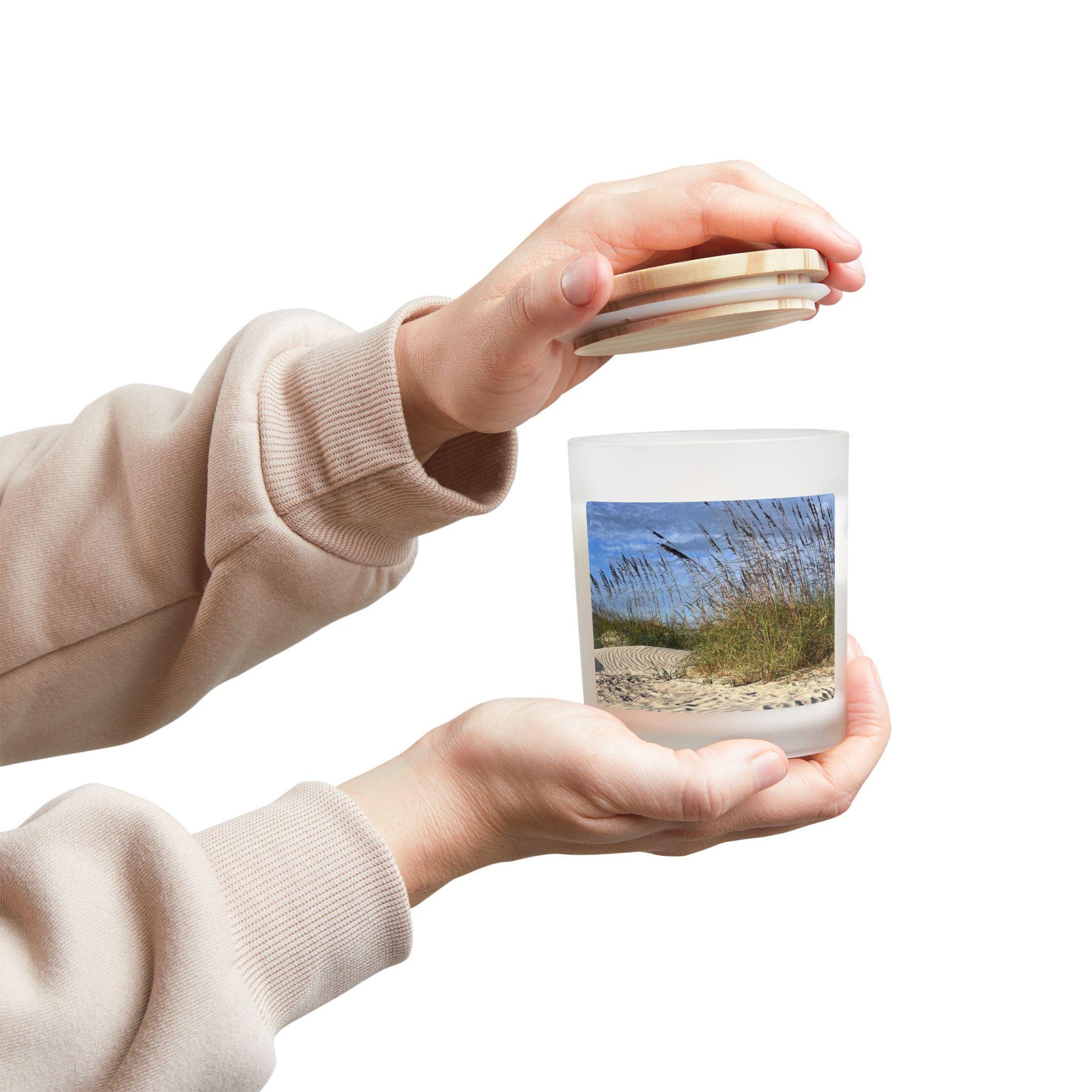 Wood Wick Container Candle: Dunes and Sand Dunes On HHI (11. oz. )