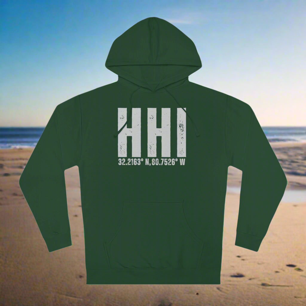 Hilton Head Hoodie Sweatshirt With Latitude/Longitude