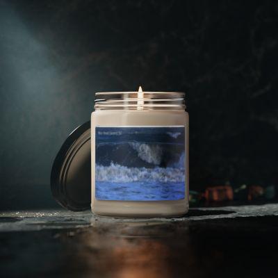 Jar Candle (9oz) With Blue Waves On The Shore of HHI