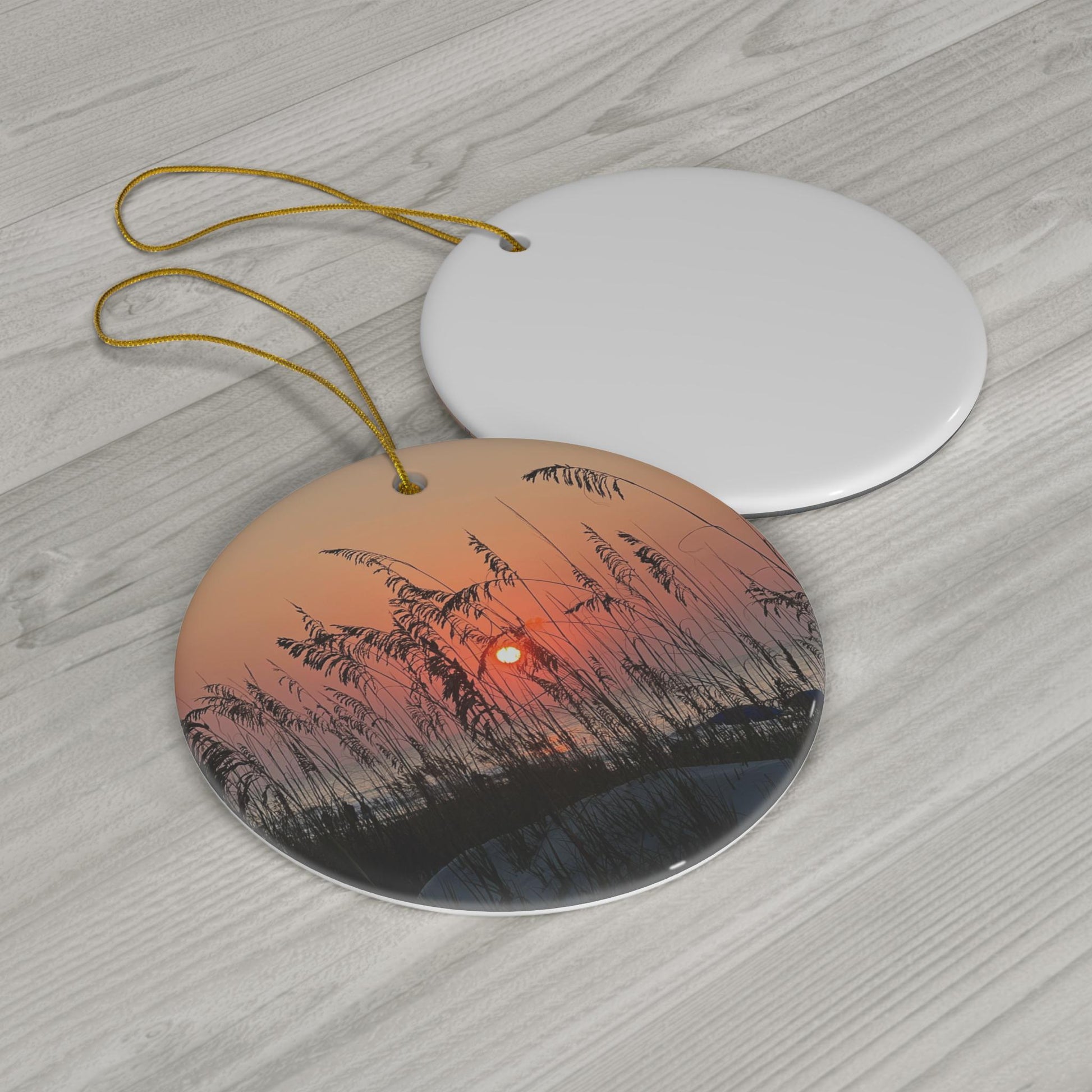 Christmas Ornament, Featuring Sea Oats On The Dunes at Hilton Head Island