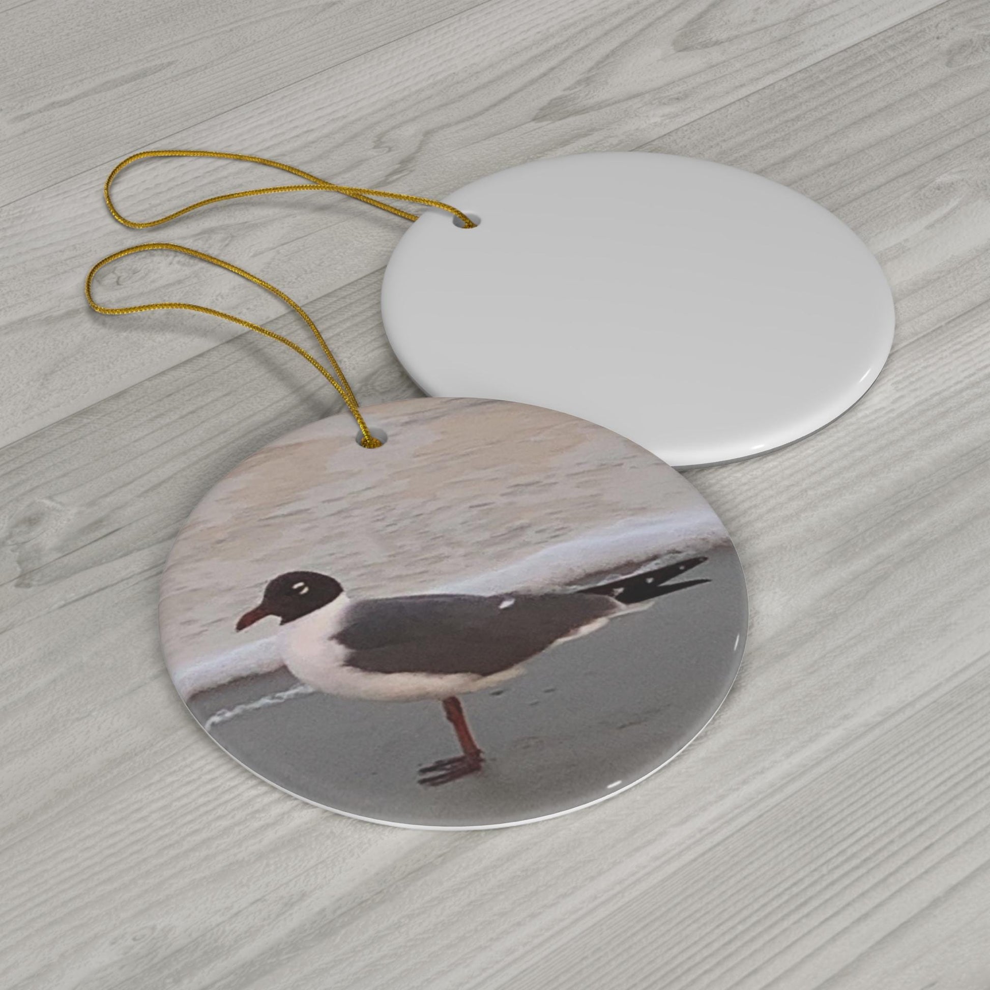 Christmas Ornament, Laughing Gull On the Shore of Burke's Beach on Hilton Head Island