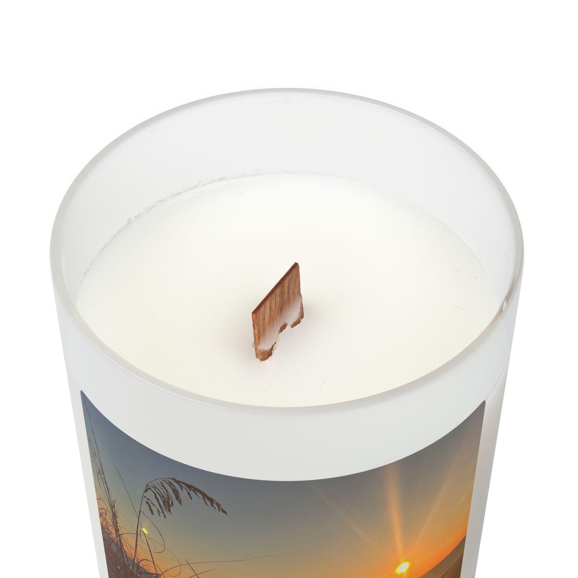 Wood Wick Container Candle Glowing sunrise at Folly Field Beach On HHI (11 oz.)