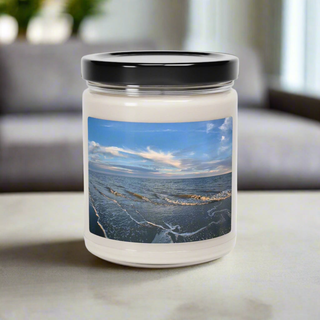 Jar candle (9 oz.) with surf and windswept clouds