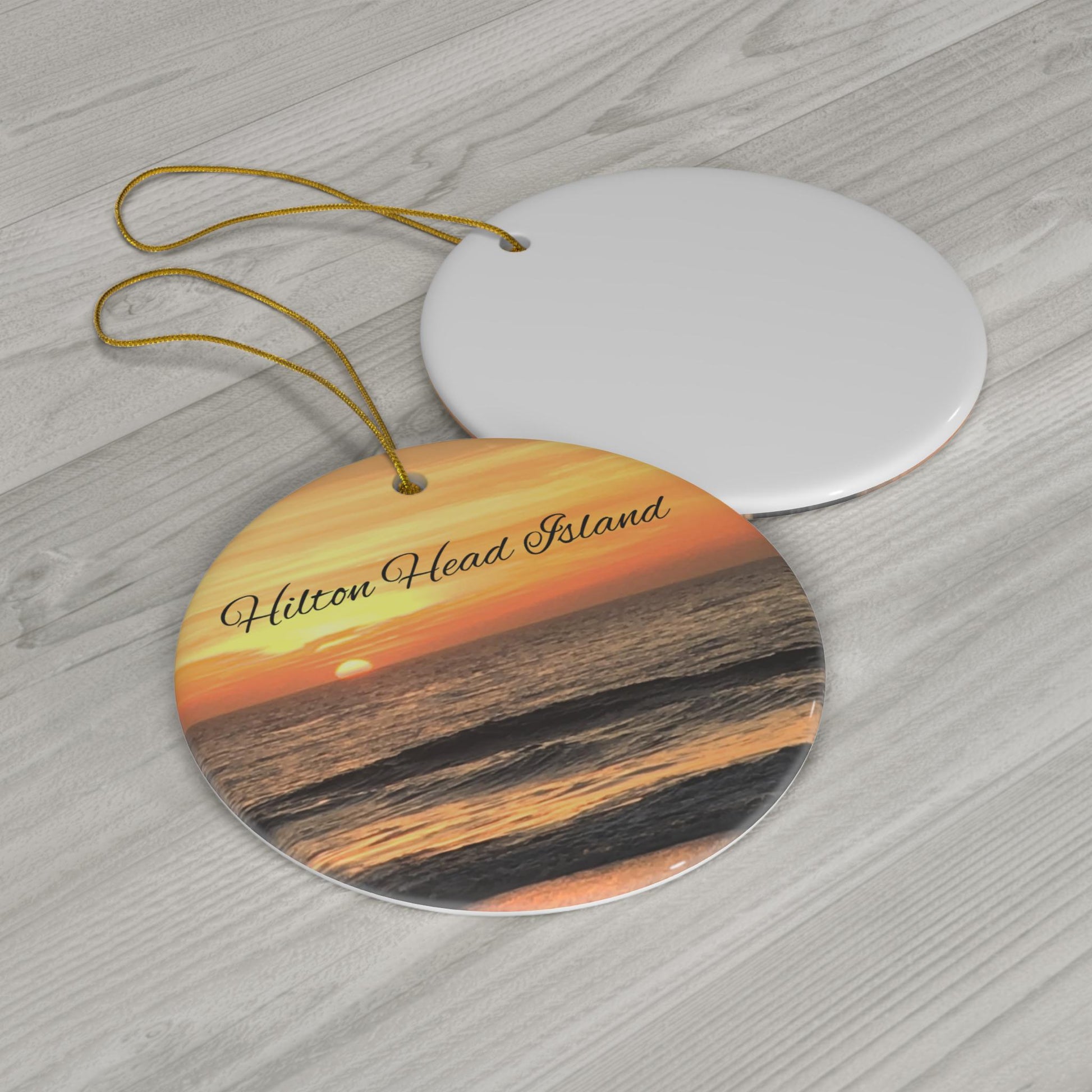 Christmas Ornament, Sunrise at Folly Field Beach on Hilton Head Island