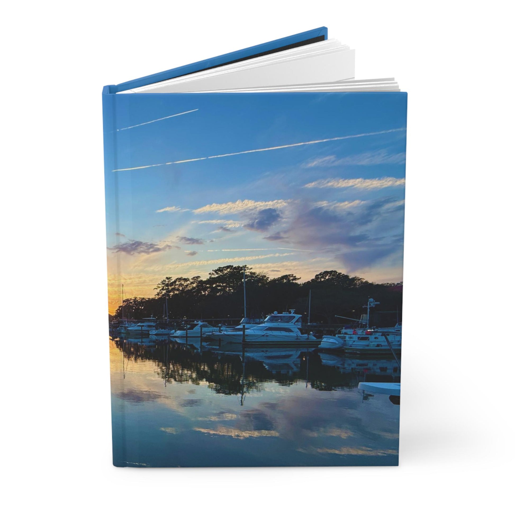 Hardcover journal with Hilton Head Island's Shelter Cove at Sunset