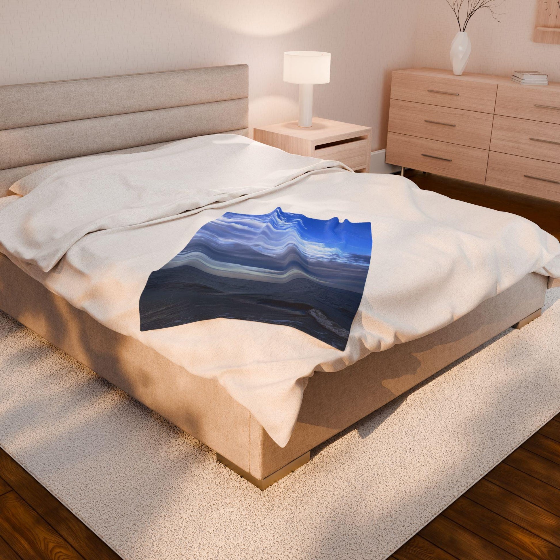 Velveteen Blanket With Blue Sky and Sea On Hilton Head Island