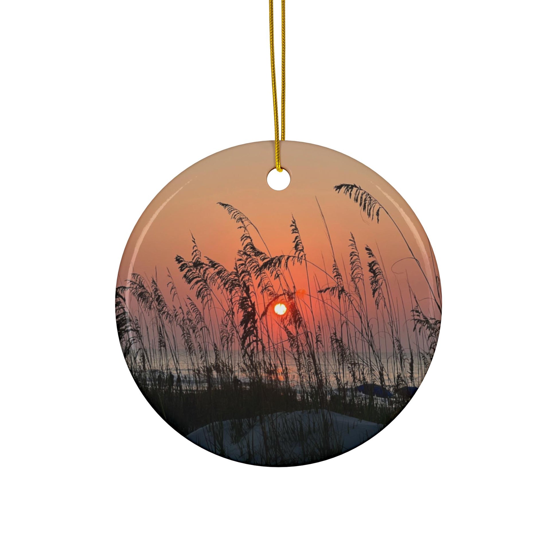Christmas Ornament, Featuring Sea Oats On The Dunes at Hilton Head Island