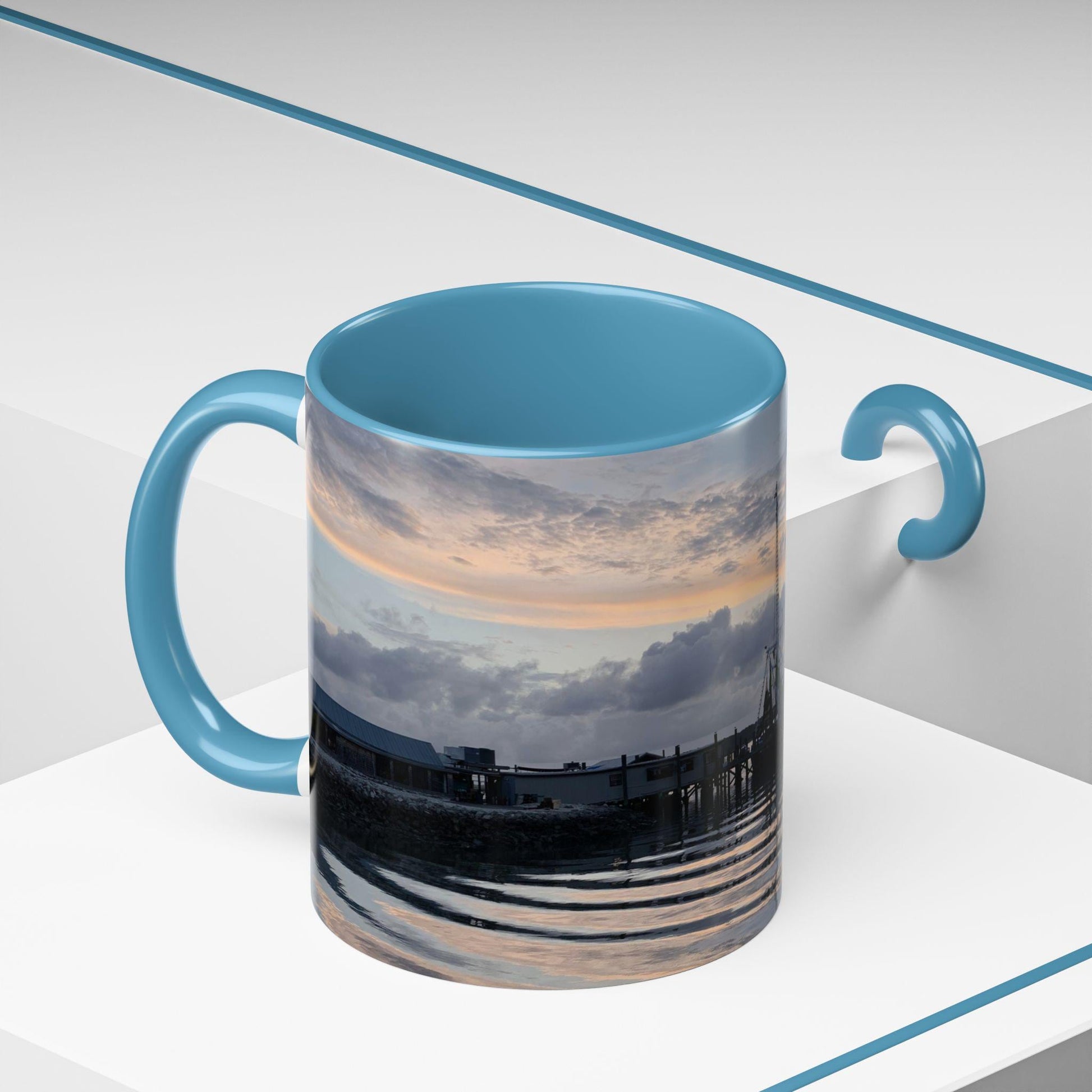 Coffee Mug With Fishing Boat At Sunset on HHI, (15 oz.)