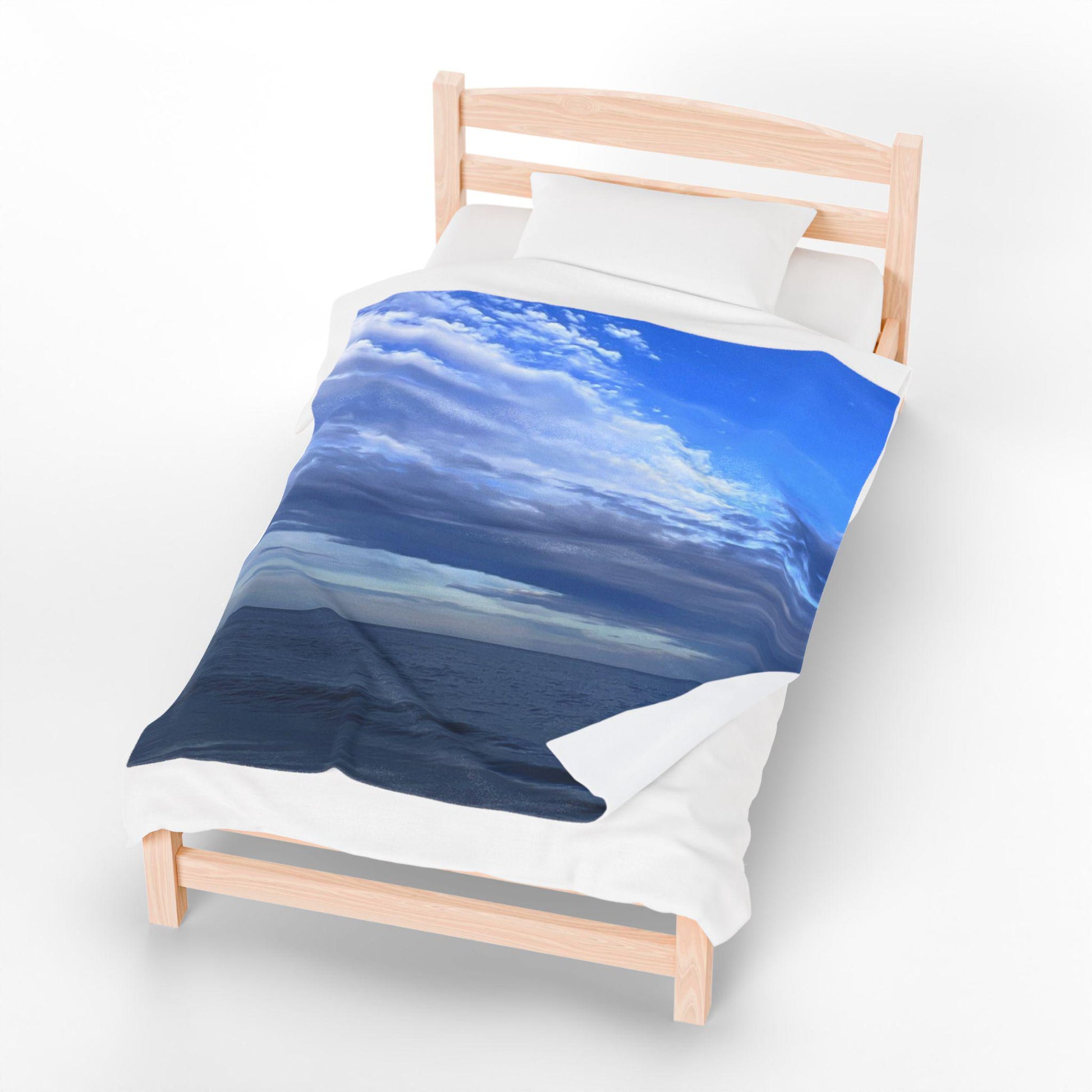 Velveteen Blanket With Blue Sky and Sea On Hilton Head Island