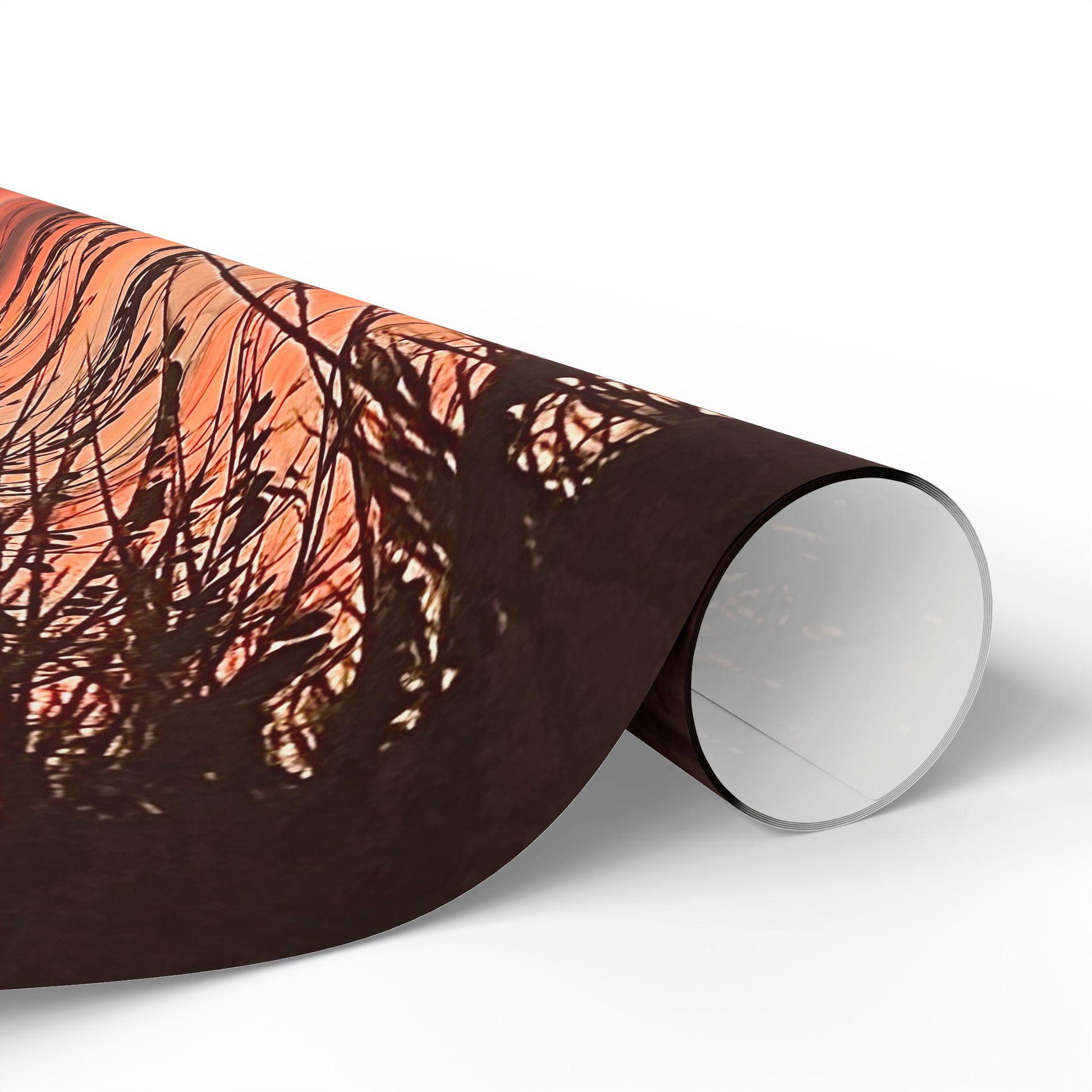 Gift Wrap With Orange Sunset And Sea Oats