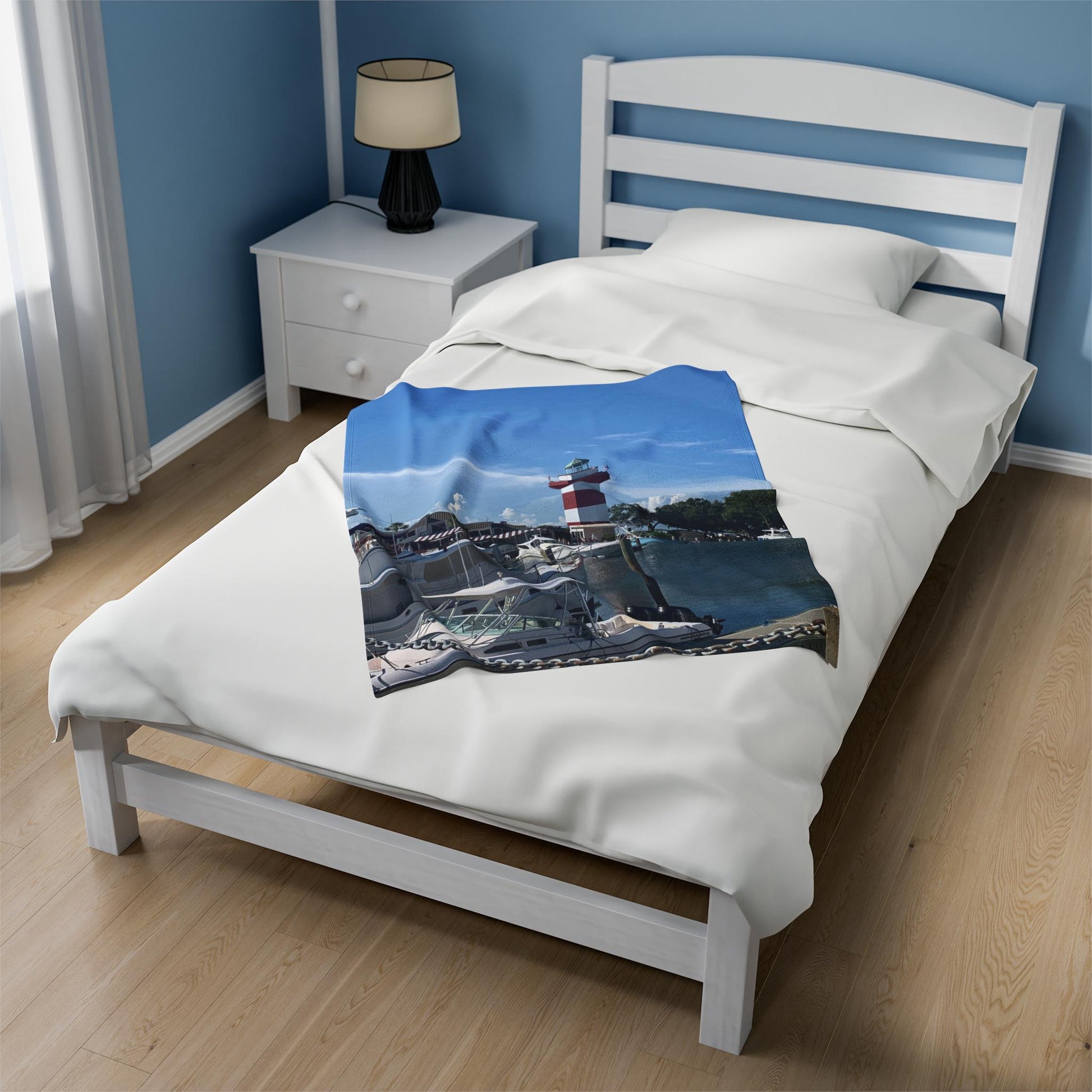 Velveteen Blanket With Sea Pines Light House