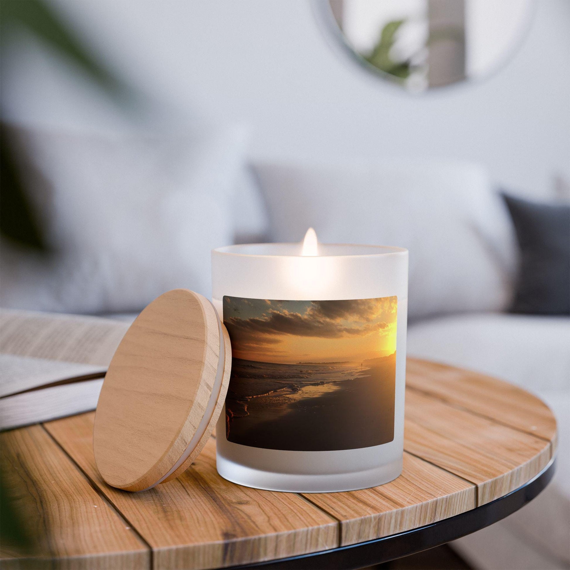 Wood Wick Container Candle Sunrise on Folly Field Beach on HHI (11 oz.)