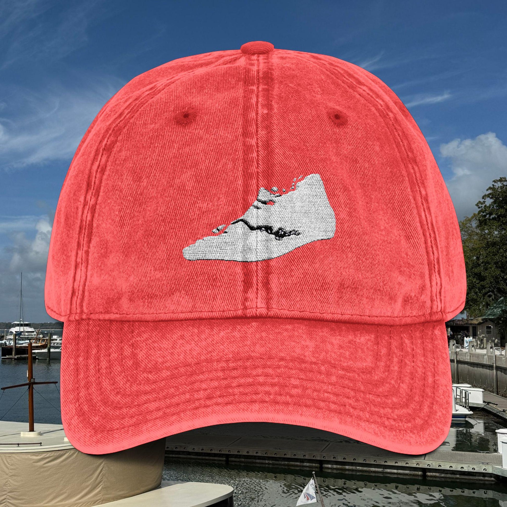 Embroidered Cap With Hilton Head Island's "Sneaker" Shape