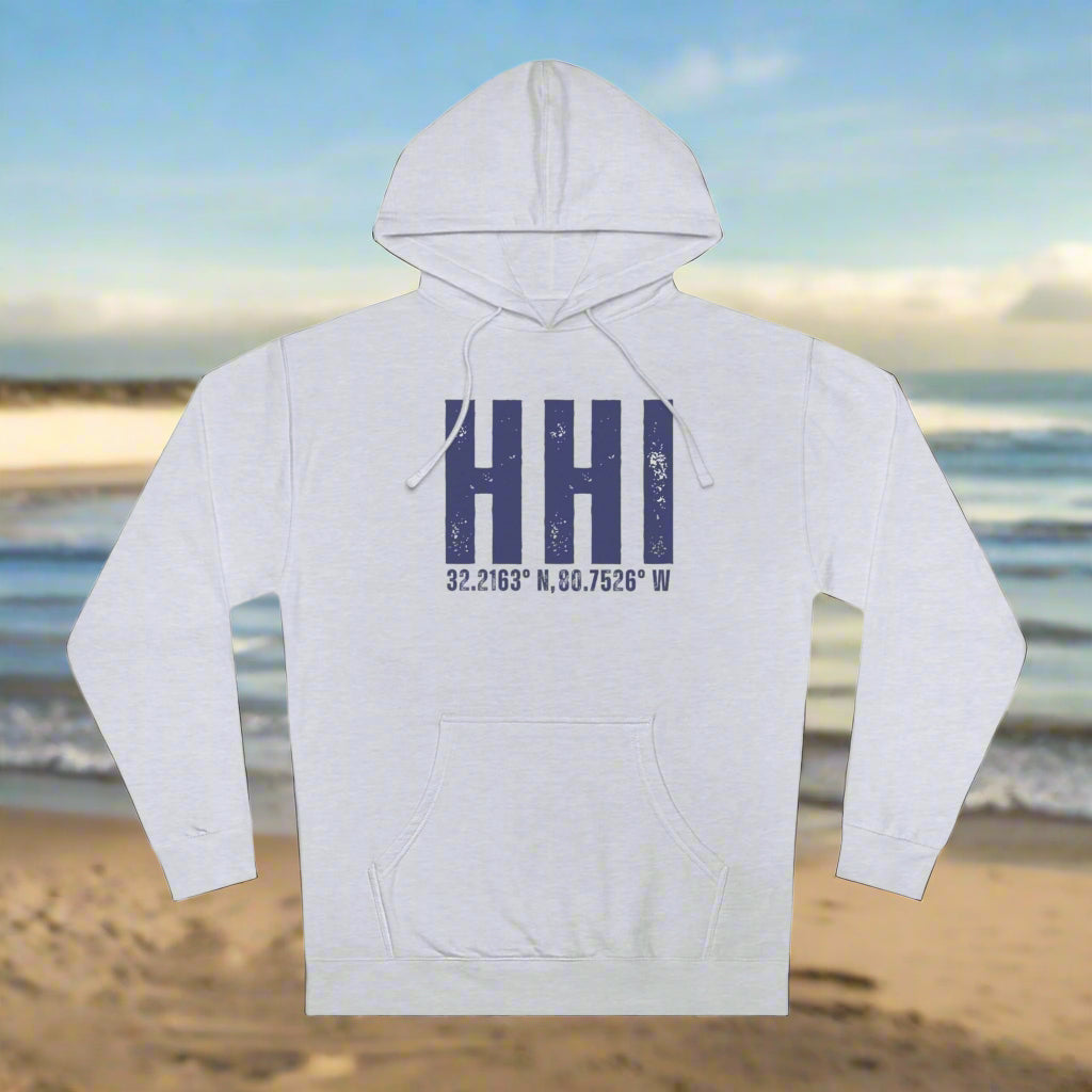 Hilton Head Hoodie Sweatshirt With Latitude/Longitude