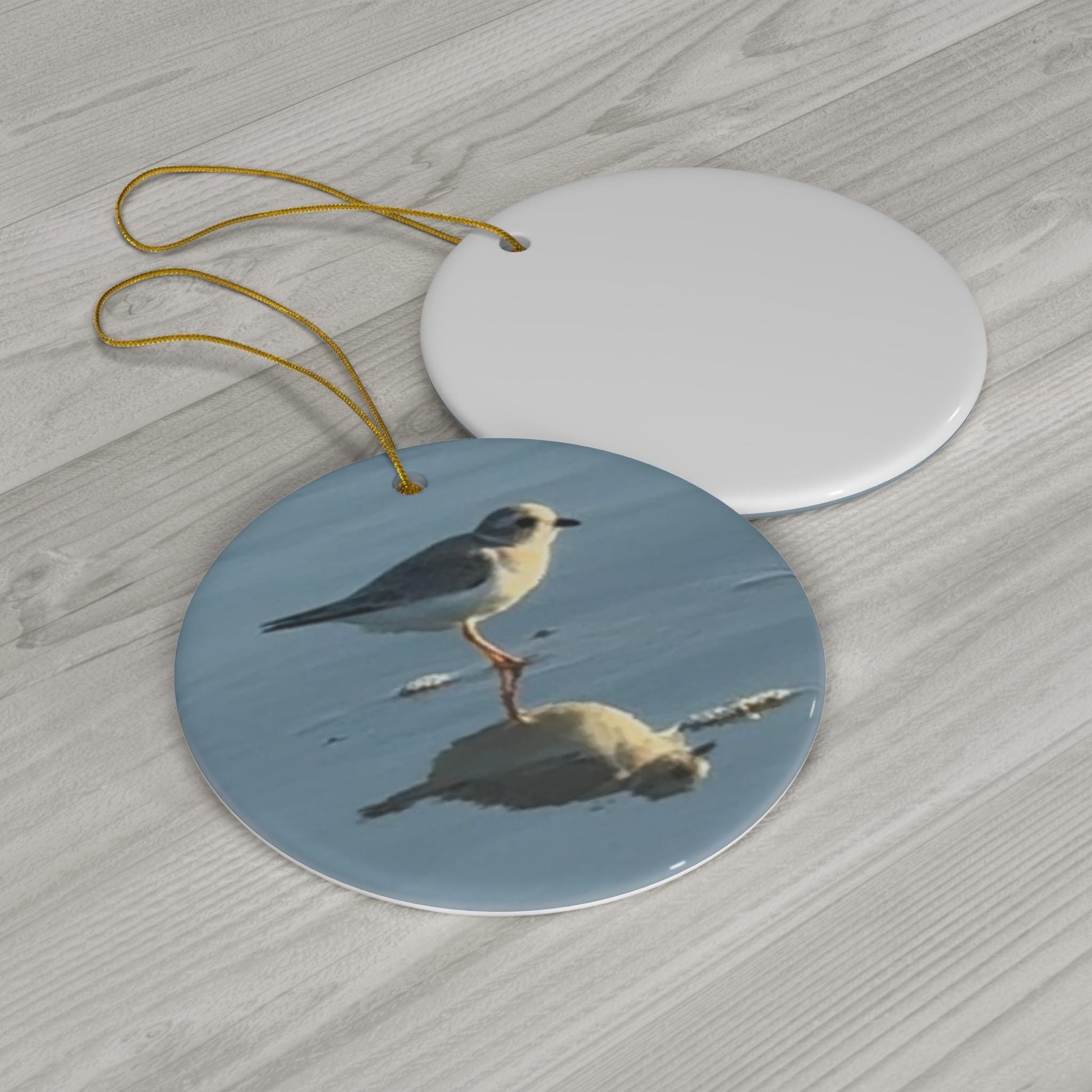 Christmas Ornament, Featuring a plover on the beach at Hilton Head Island