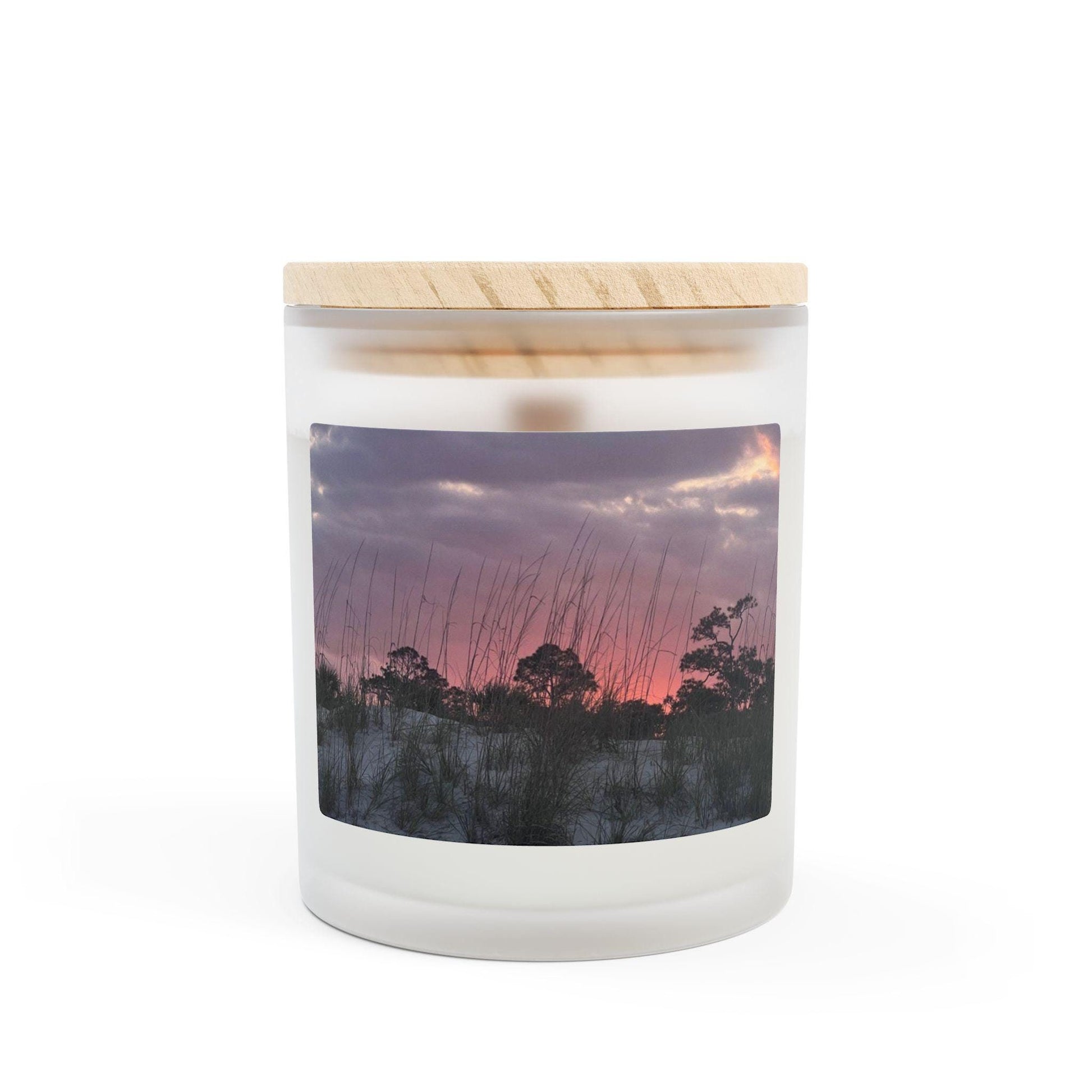 Wood Wick Container Candle With Purple-Hued Sunset On HHI (11 oz.)
