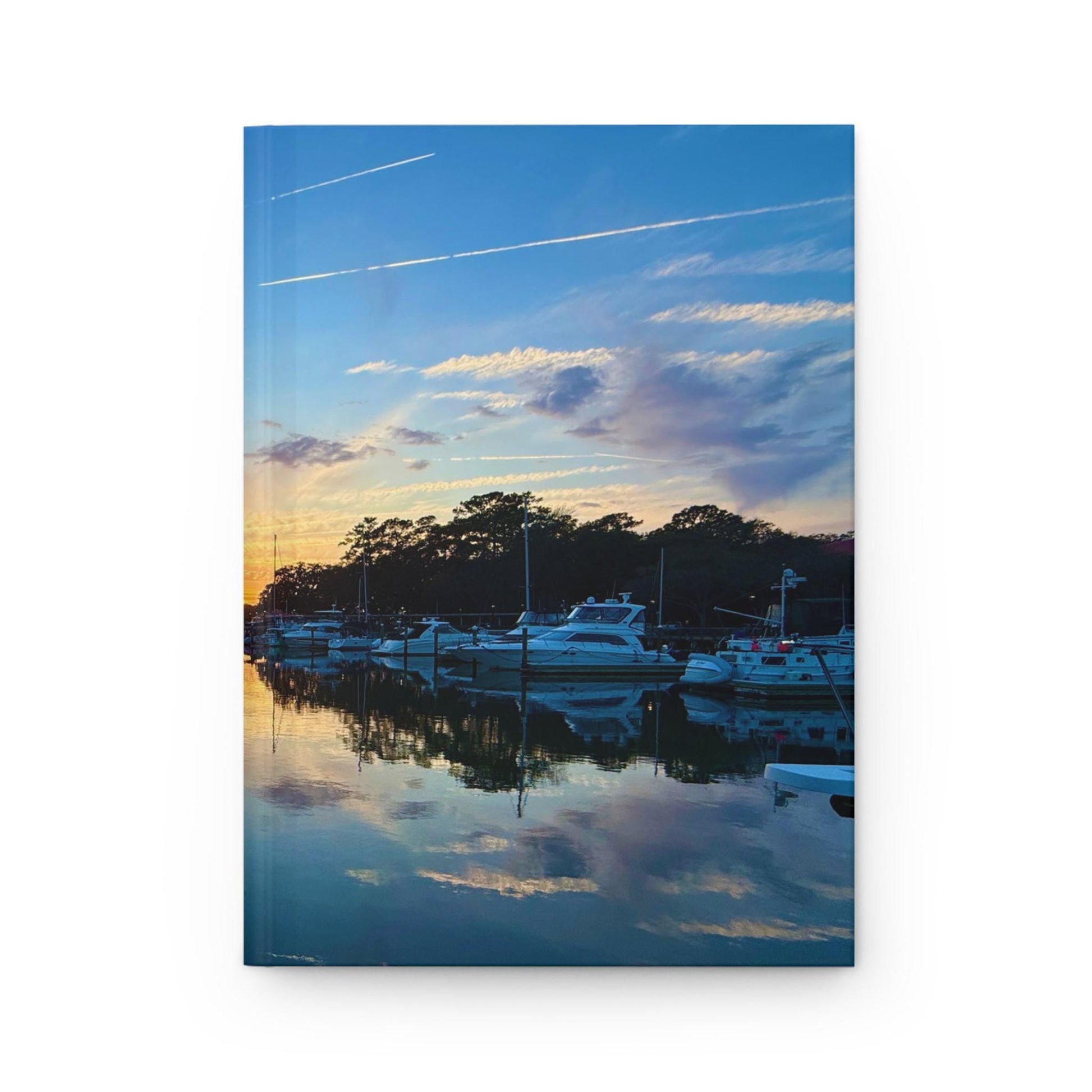 Hardcover journal with Hilton Head Island's Shelter Cove at Sunset