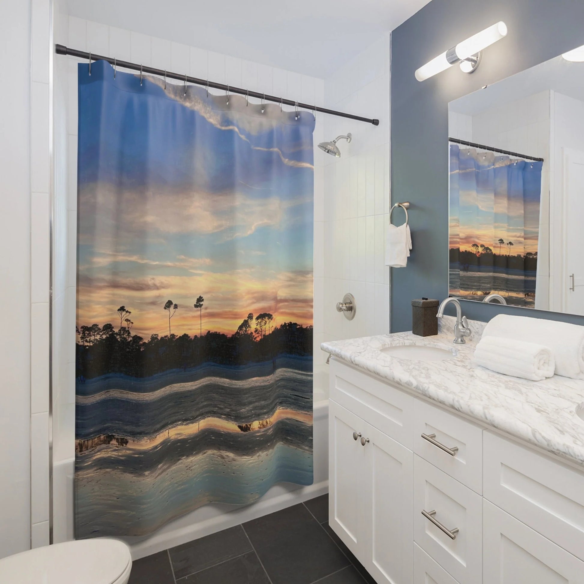 Sunset on Hilton Head Island Beach Shower Curtain