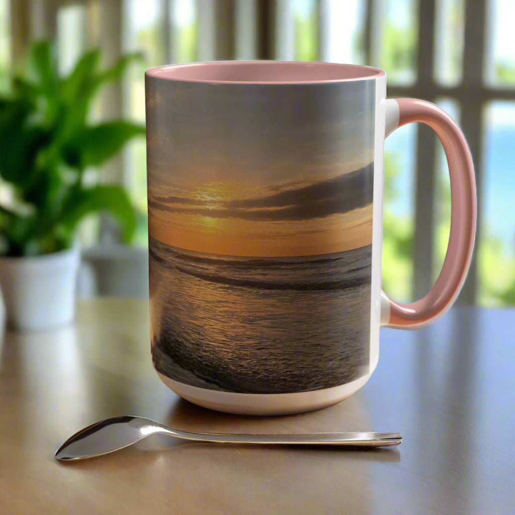 Coffee Mug with Colorful Sunrise on HHI (15 oz.)