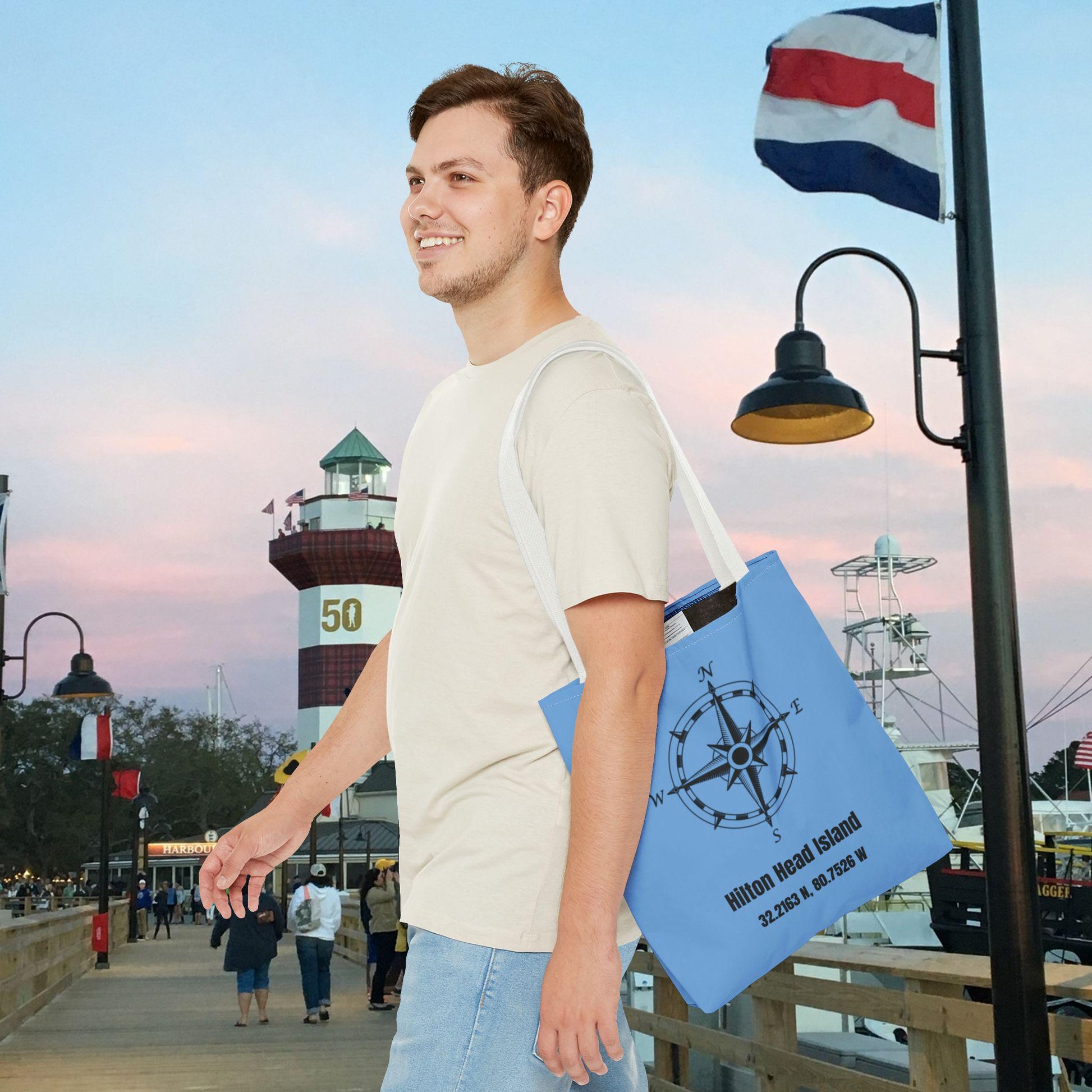 Tote bag: Compass Rose And HHI Latitude/Longitude