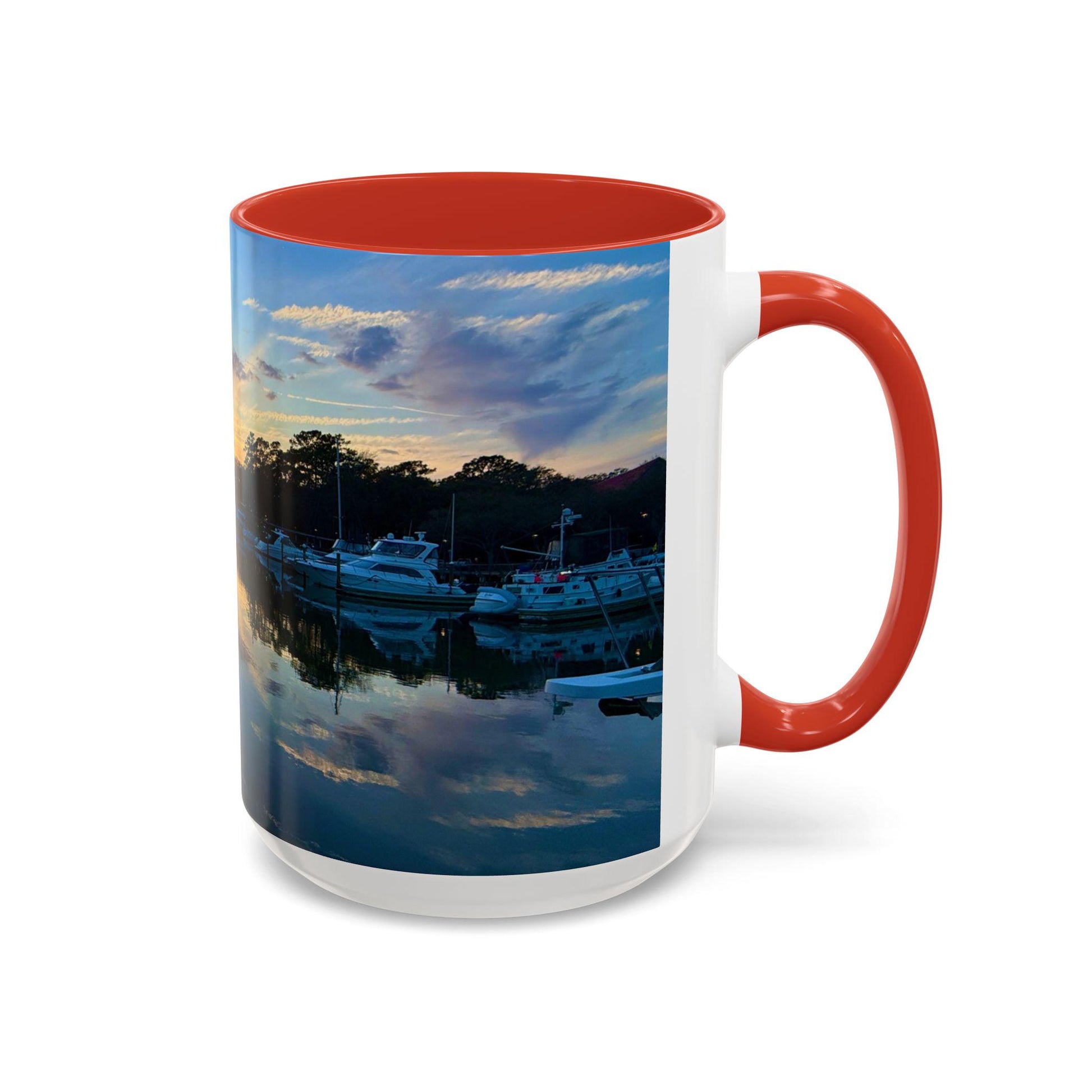 Coffee Mug With Shelter Cove Marina At Sunset (15 oz.)