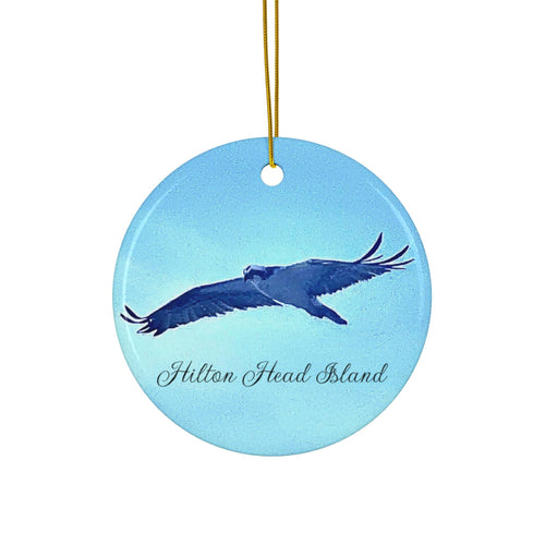 Christmas Ornament featuring an Osprey in Flight on Hilton Head Island