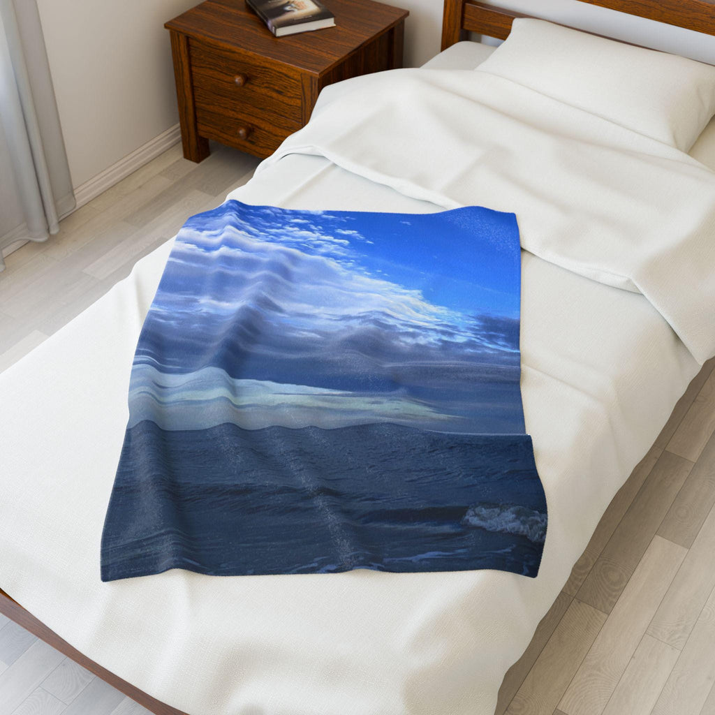 Velveteen Blanket With Blue Sky and Sea On Hilton Head Island