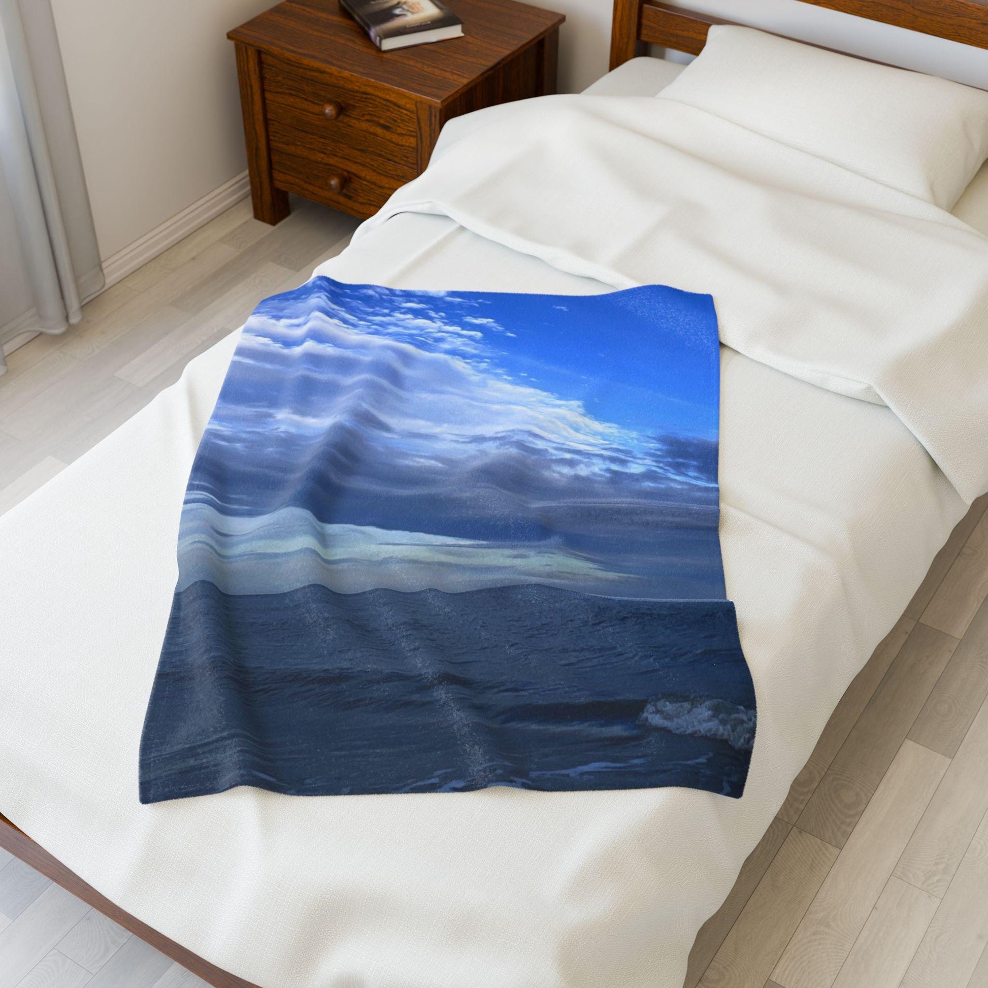 Velveteen Blanket With Blue Sky and Sea On Hilton Head Island